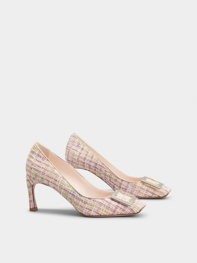 Roger Vivier Trompette Metal Buckle Pumps in Fabric outlook