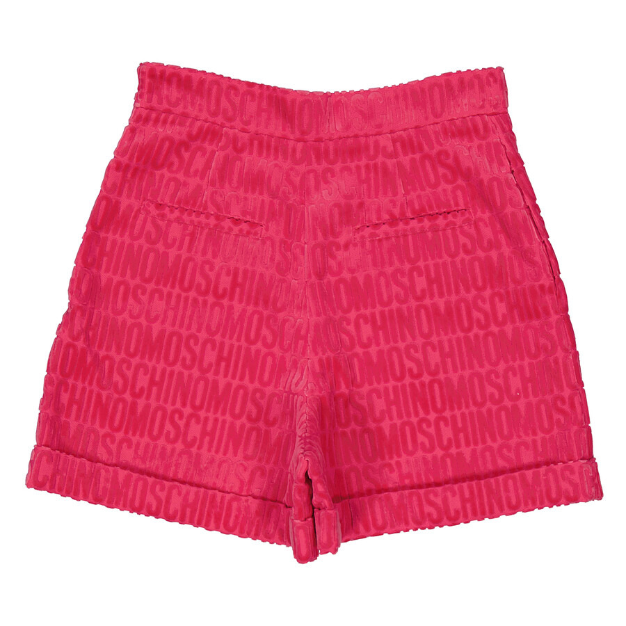Moschino Fantasy Print Fucsia All-Over Logo Shorts - 2