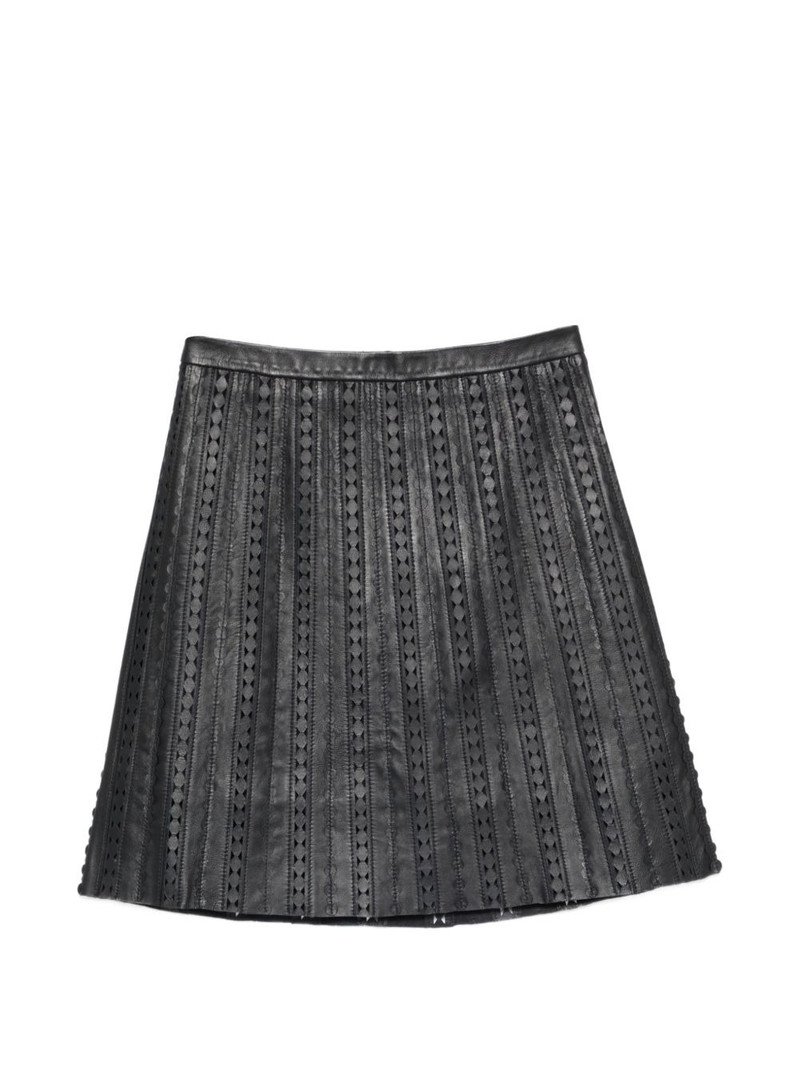 perforated leather midi skirt 1