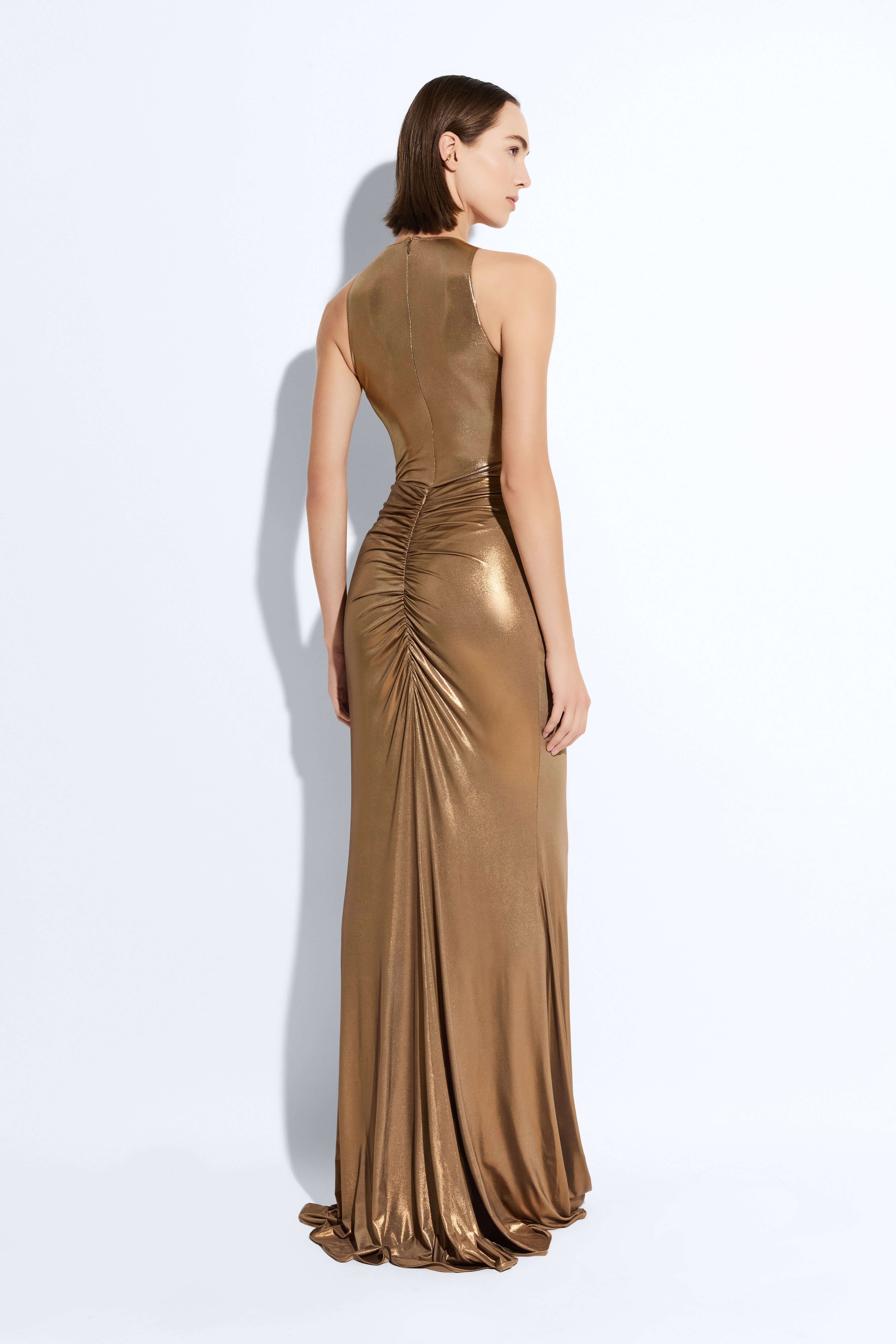 Coated Jersey Ruched Maxi Skirt - 2