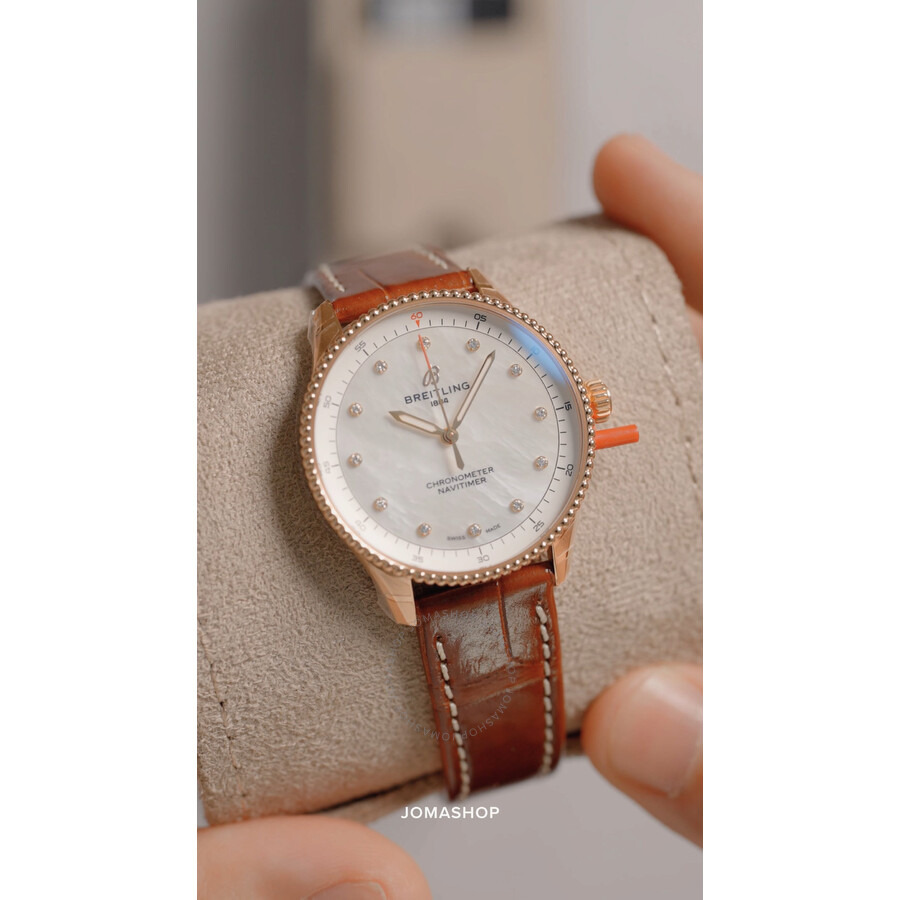 Breitling Navitimer 32mm Diamond Mother Of Pearl Ladies Watch R77320E61A1P1 - 4