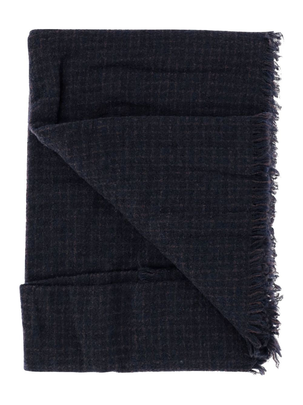 frayed check scarf - 1