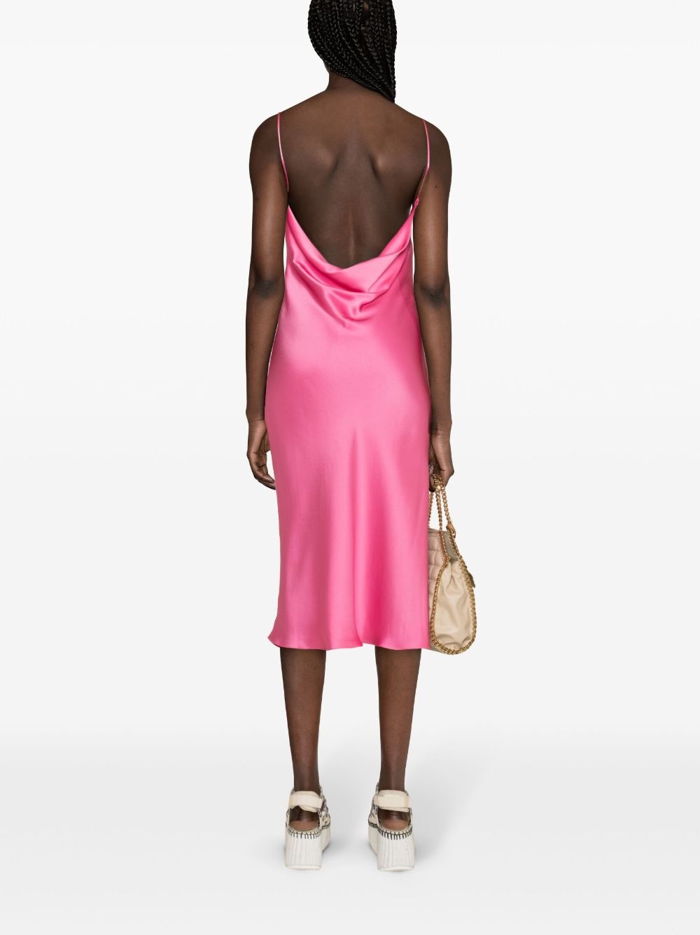 cowl-neck midi slip dress - 4