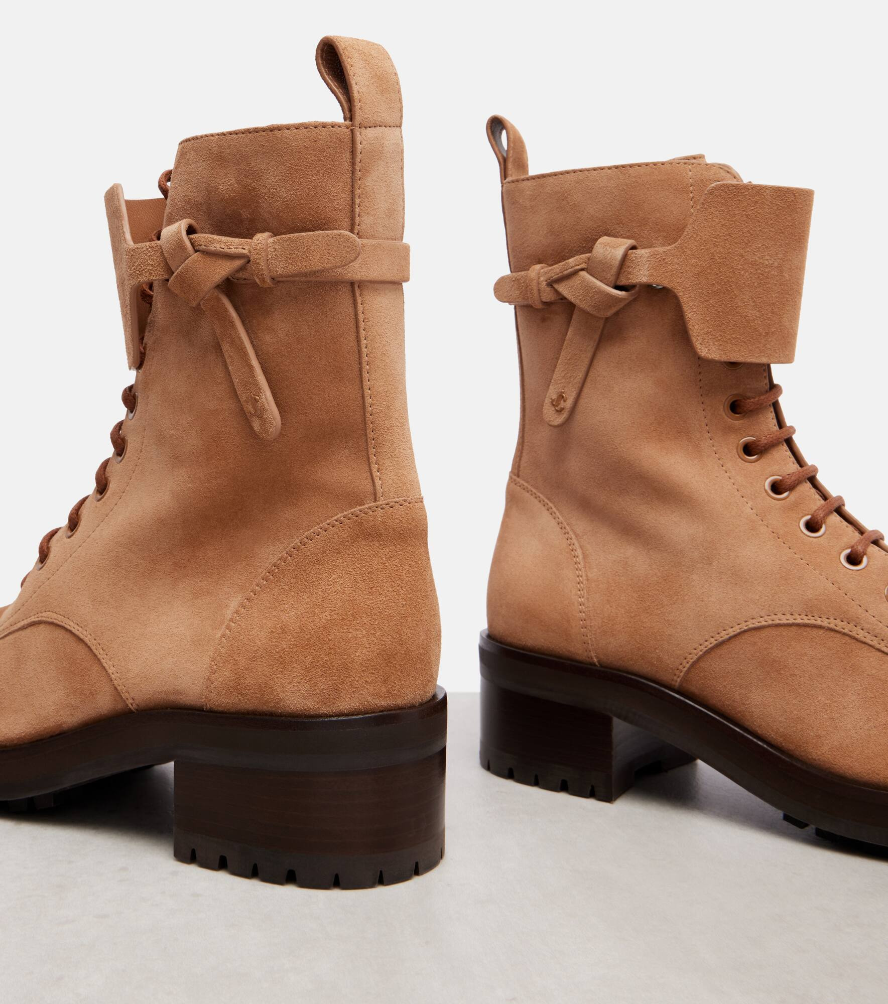 Rosabel knotted suede combat boots - 5