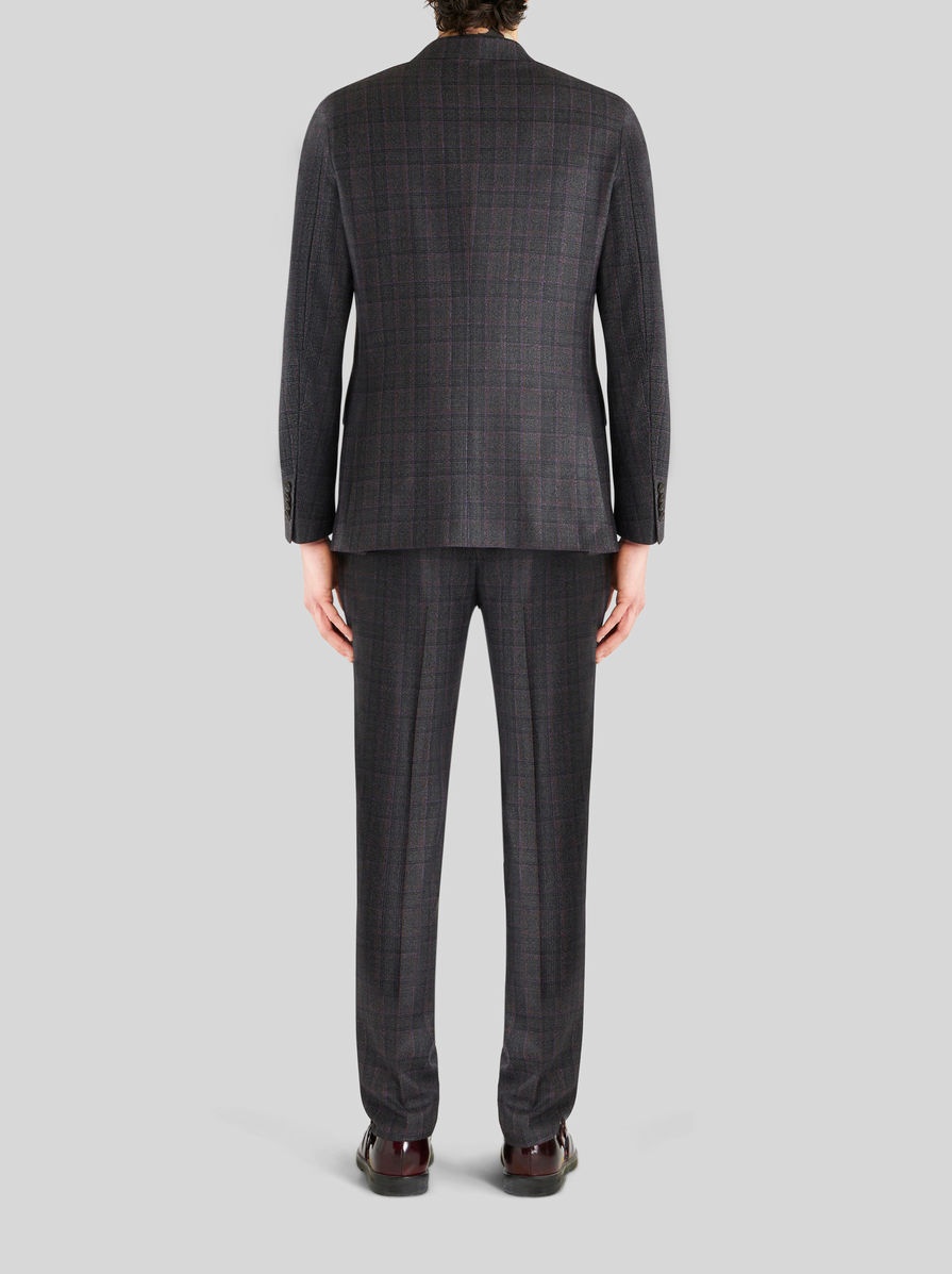 CHECK WOOL AND CASHMERE SUIT - 4