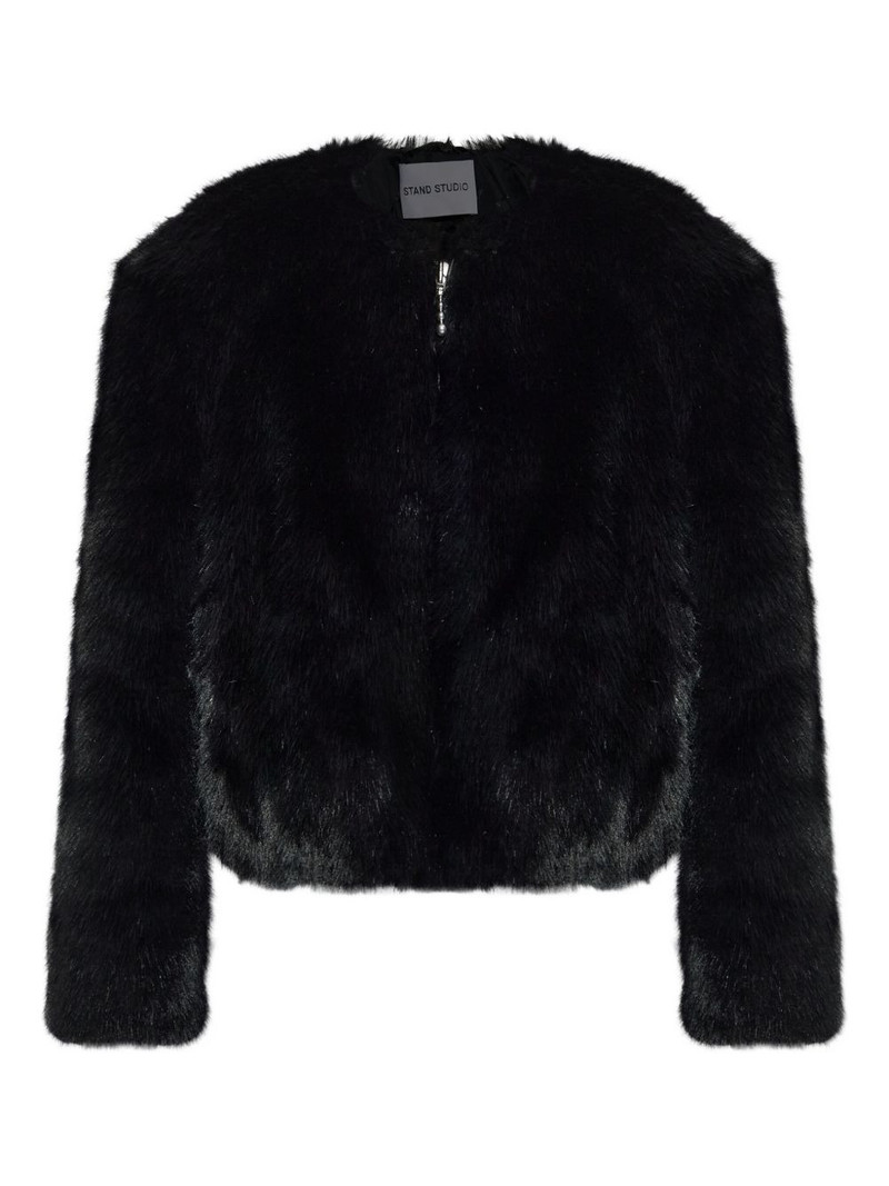 zip-up faux fur jacket 1