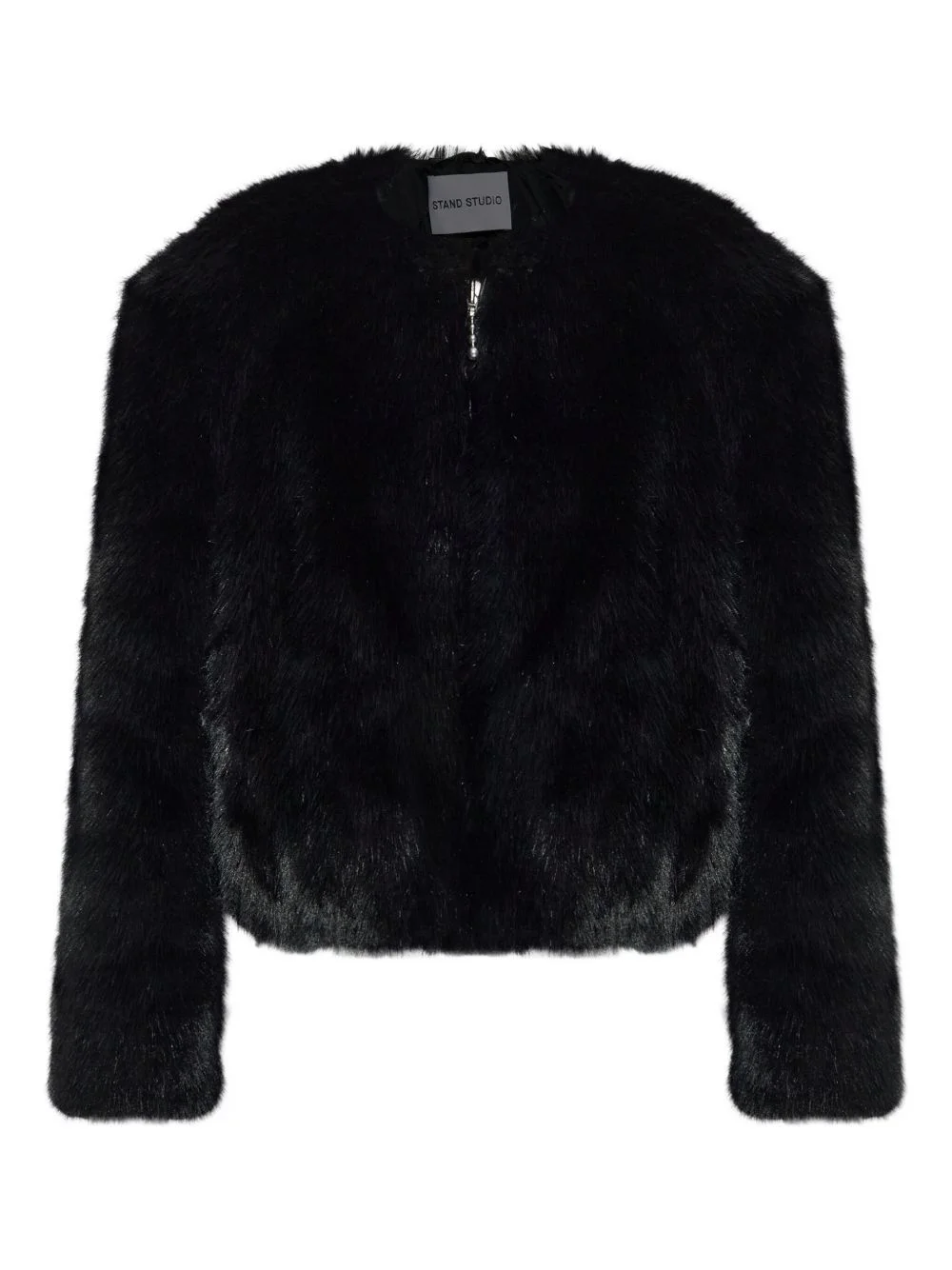 zip-up faux fur jacket - 1
