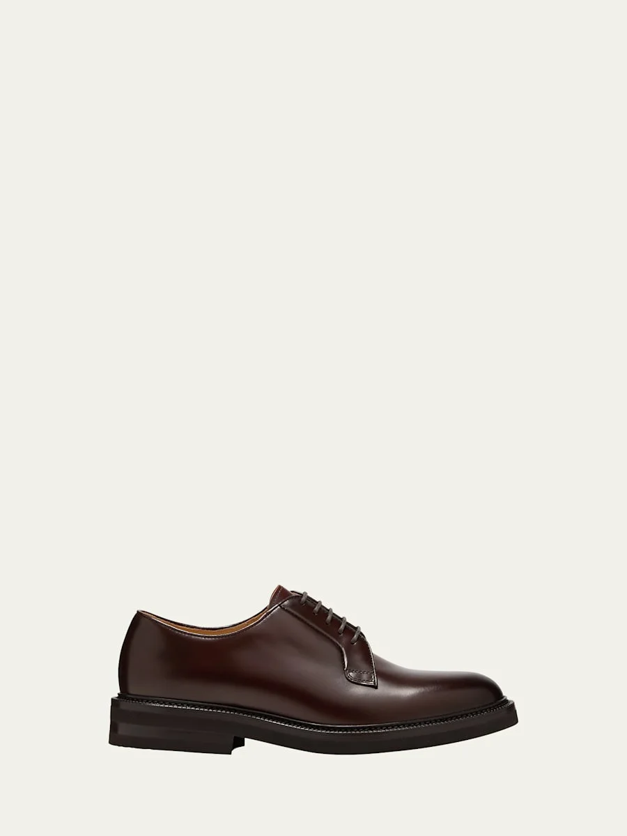 Men's Calf Leather Derby Shoes - 1