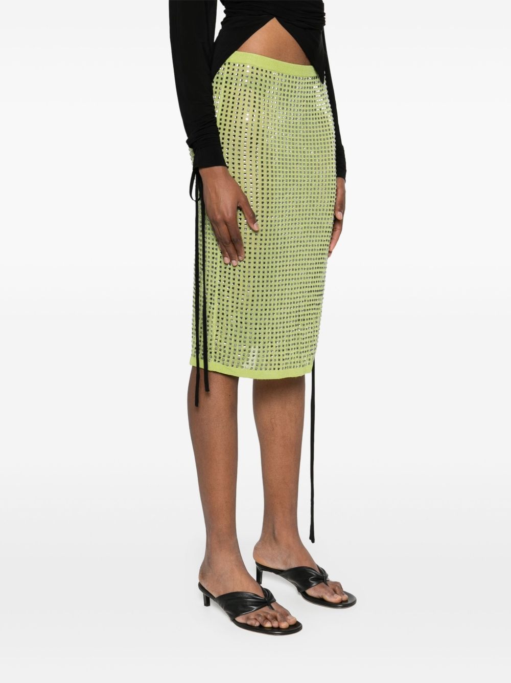 crystal-embellished midi skirt - 3
