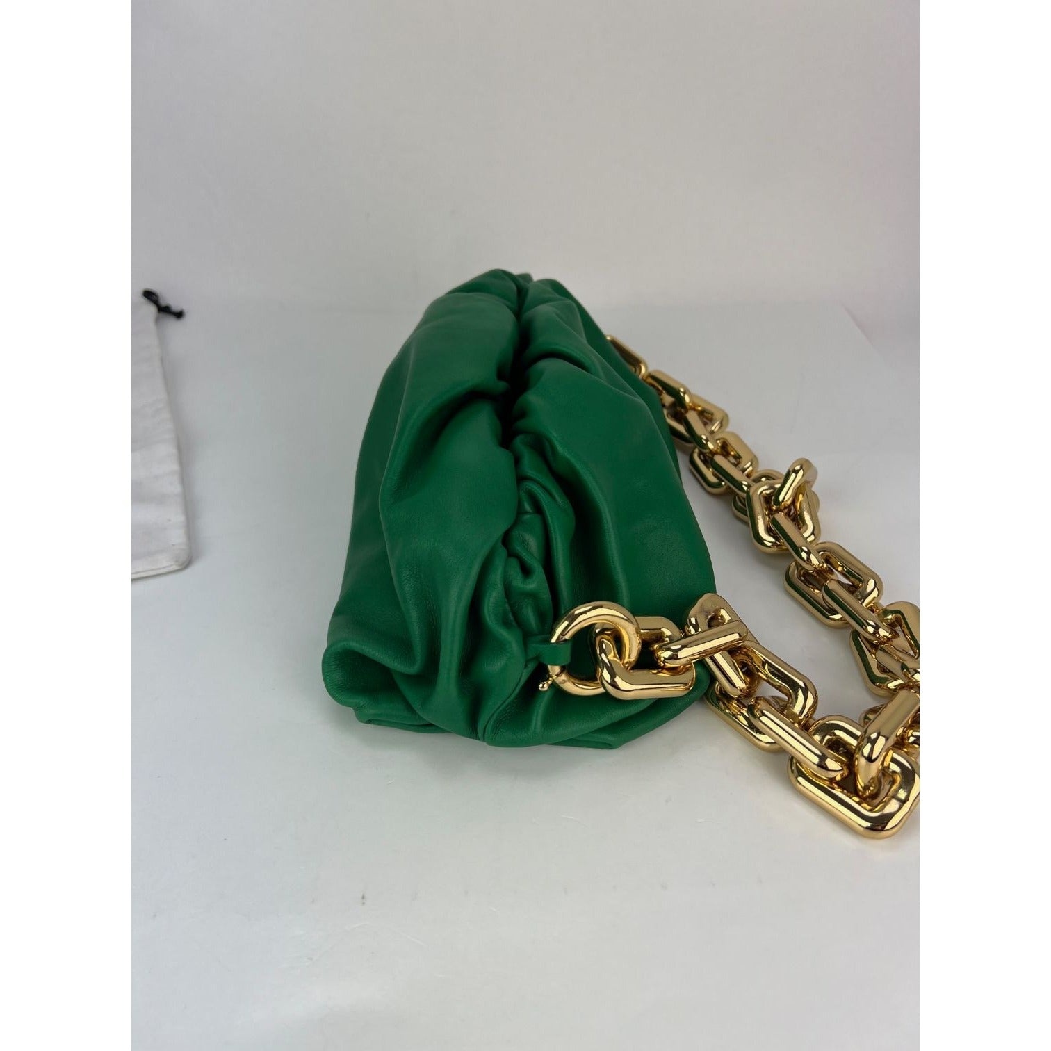 Bottega Veneta Green Chain Leather Pouch Bag  Clutch - 9