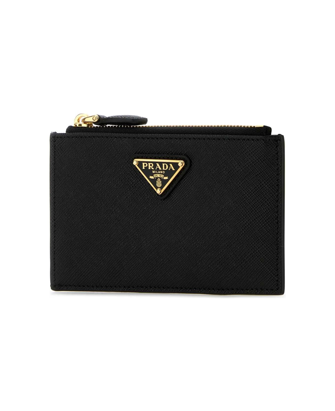 Black Leather Card Holder - 2