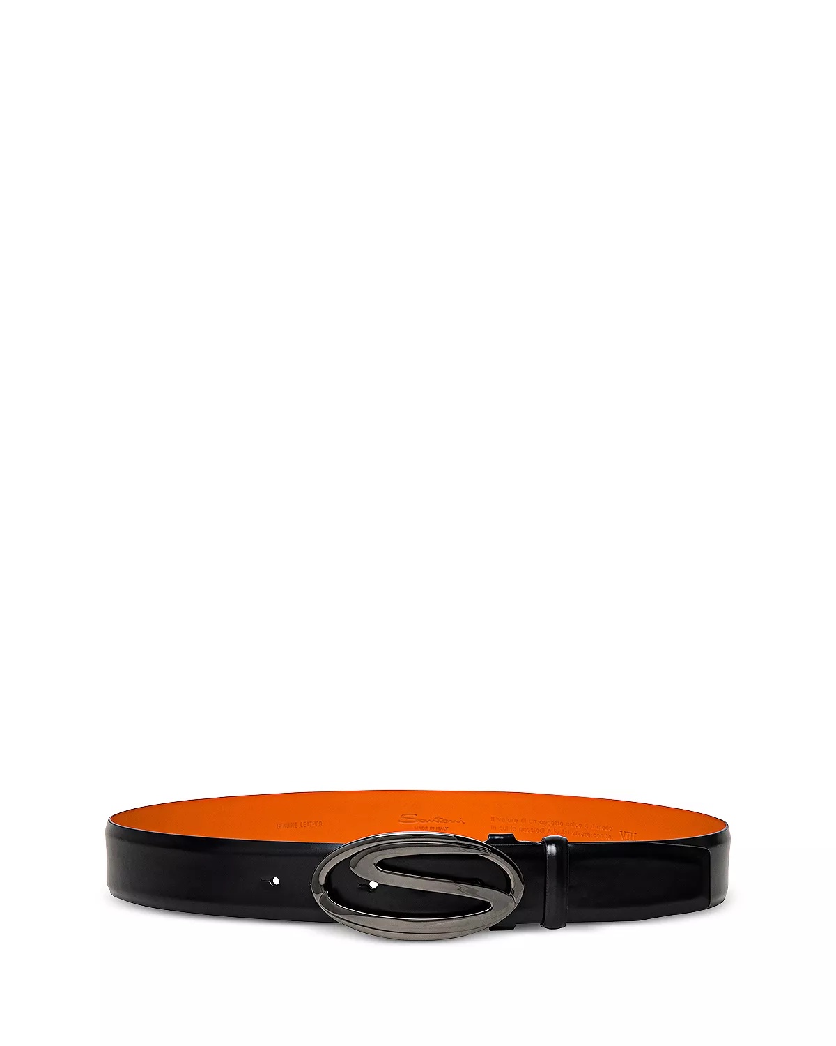 Men's Leather Logo Buckle Belt - 2