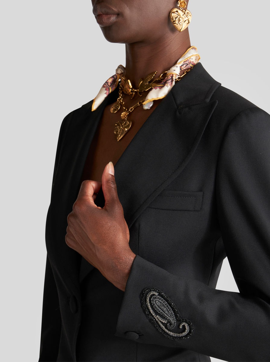 SLIM JACKET WITH PAISLEY EMBROIDERY - 2