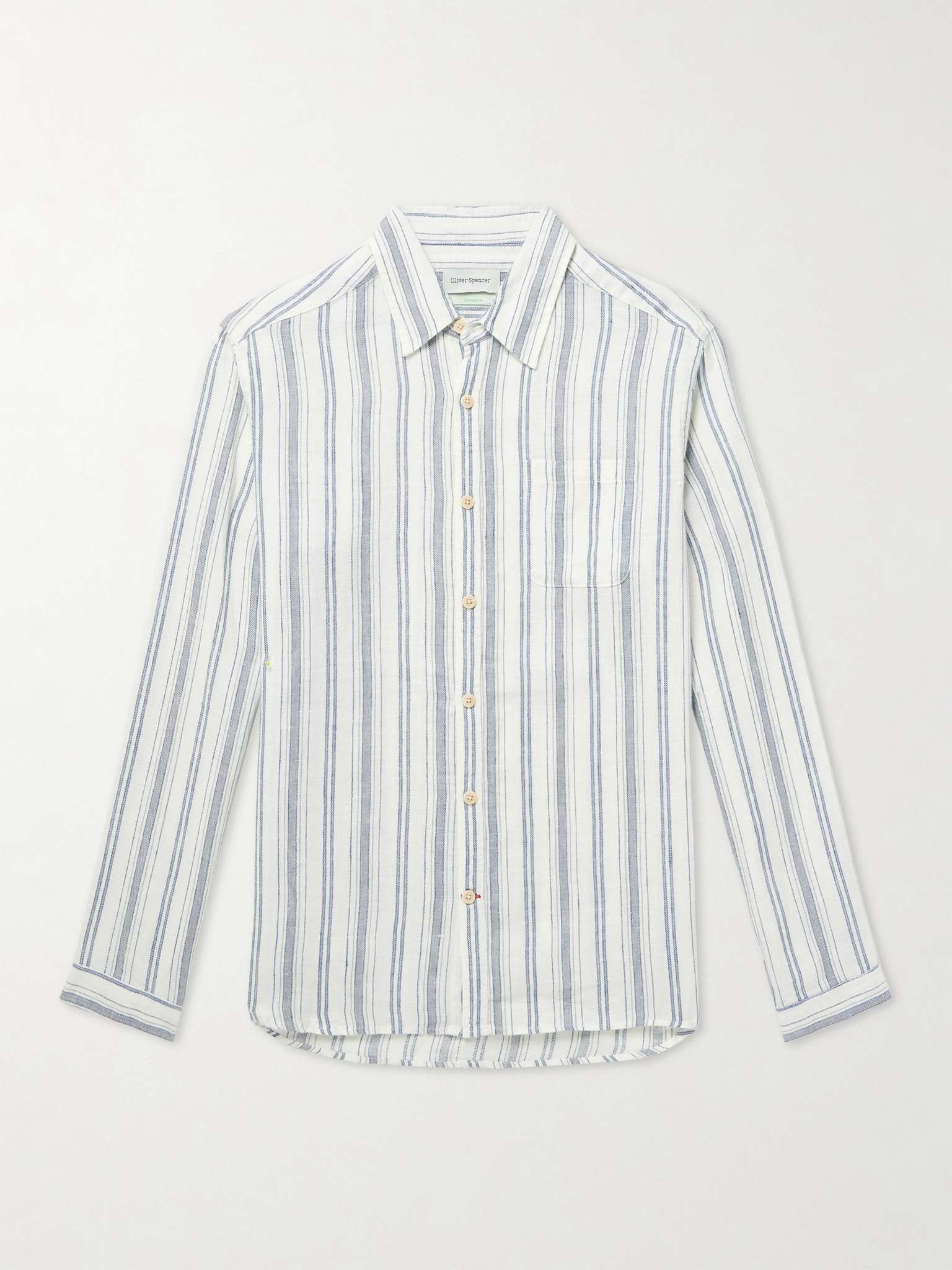 New York Special Striped Cotton and Linen-Blend Shirt - 1