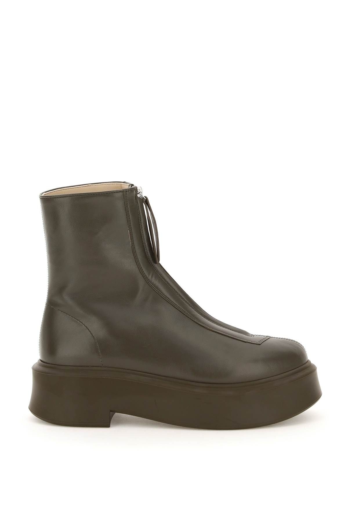 ZIPPED NAPPA LEATHER ANKLE BOOTS - 1