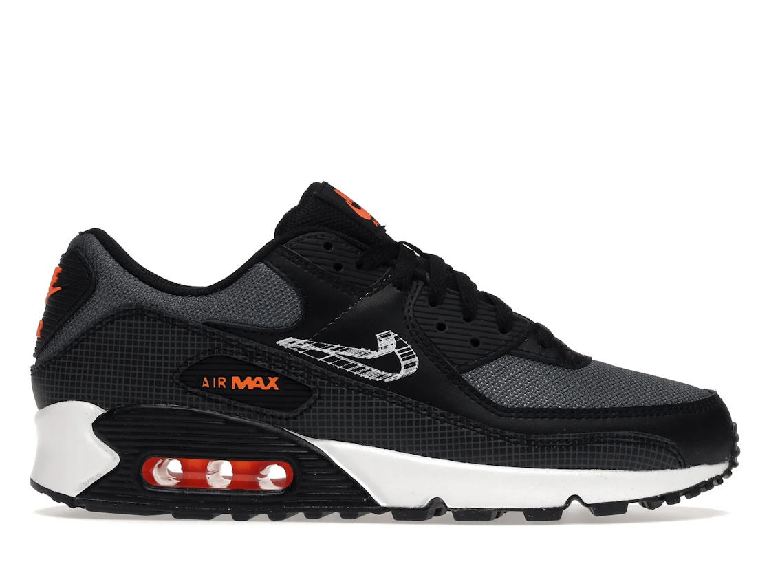 Nike Nike Air Max 90 3D Swoosh Black Grey Orange REVERSIBLE