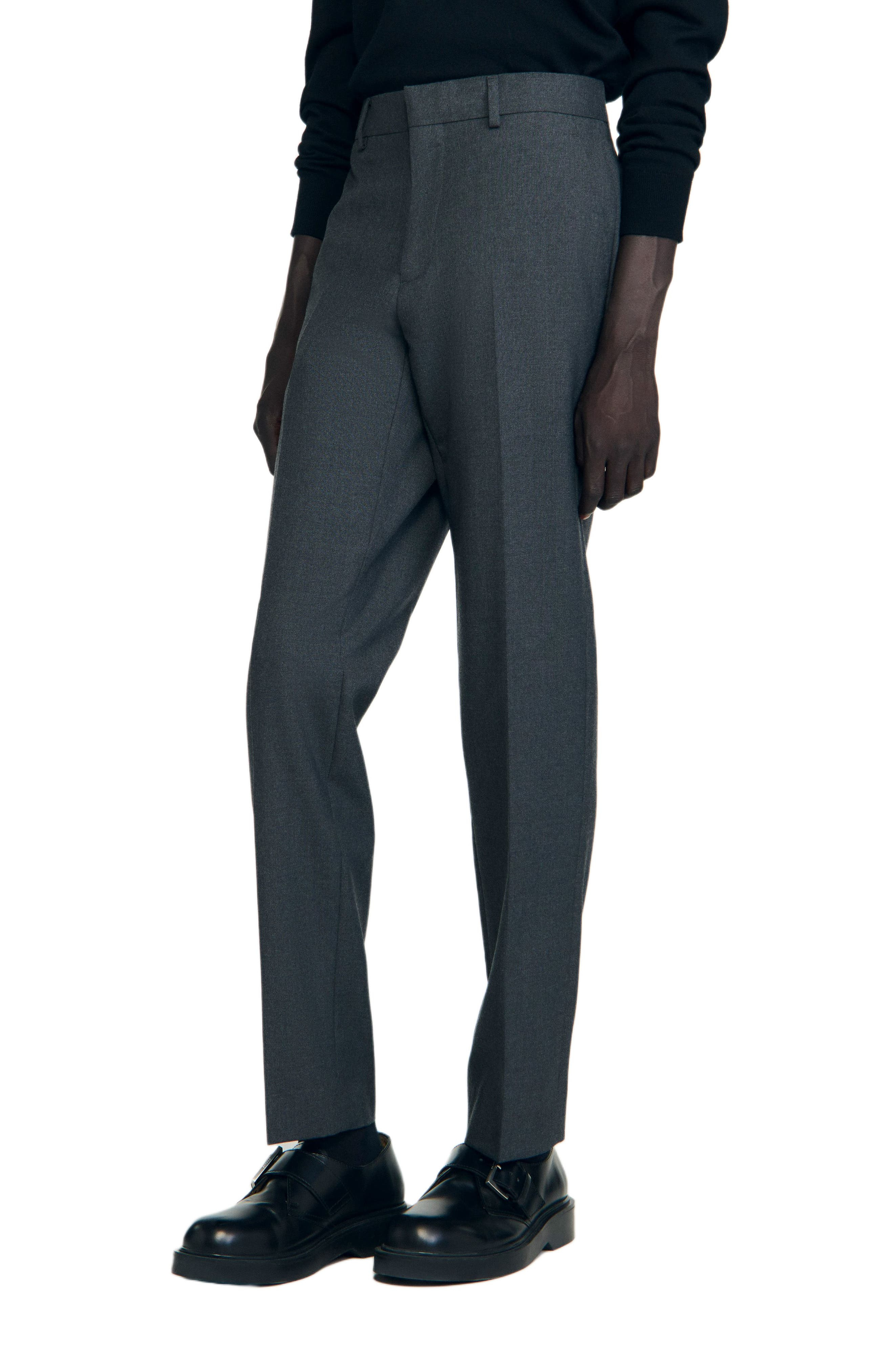 SANDRO Wool suit trousers in Heather Charcoal at Nordstrom - 4