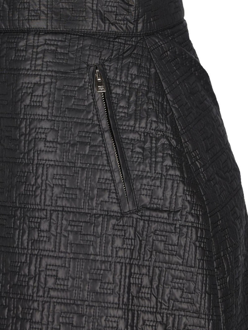 logo-pattern quilted short skirt 4
