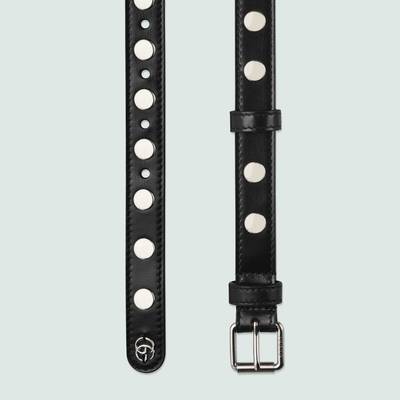 GUCCI Thin belt with eyelet and stud motif outlook