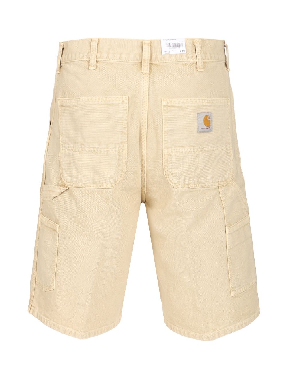 Single Knee Short Organic Cotton Dearborn Canvas Trousers Beige - 2