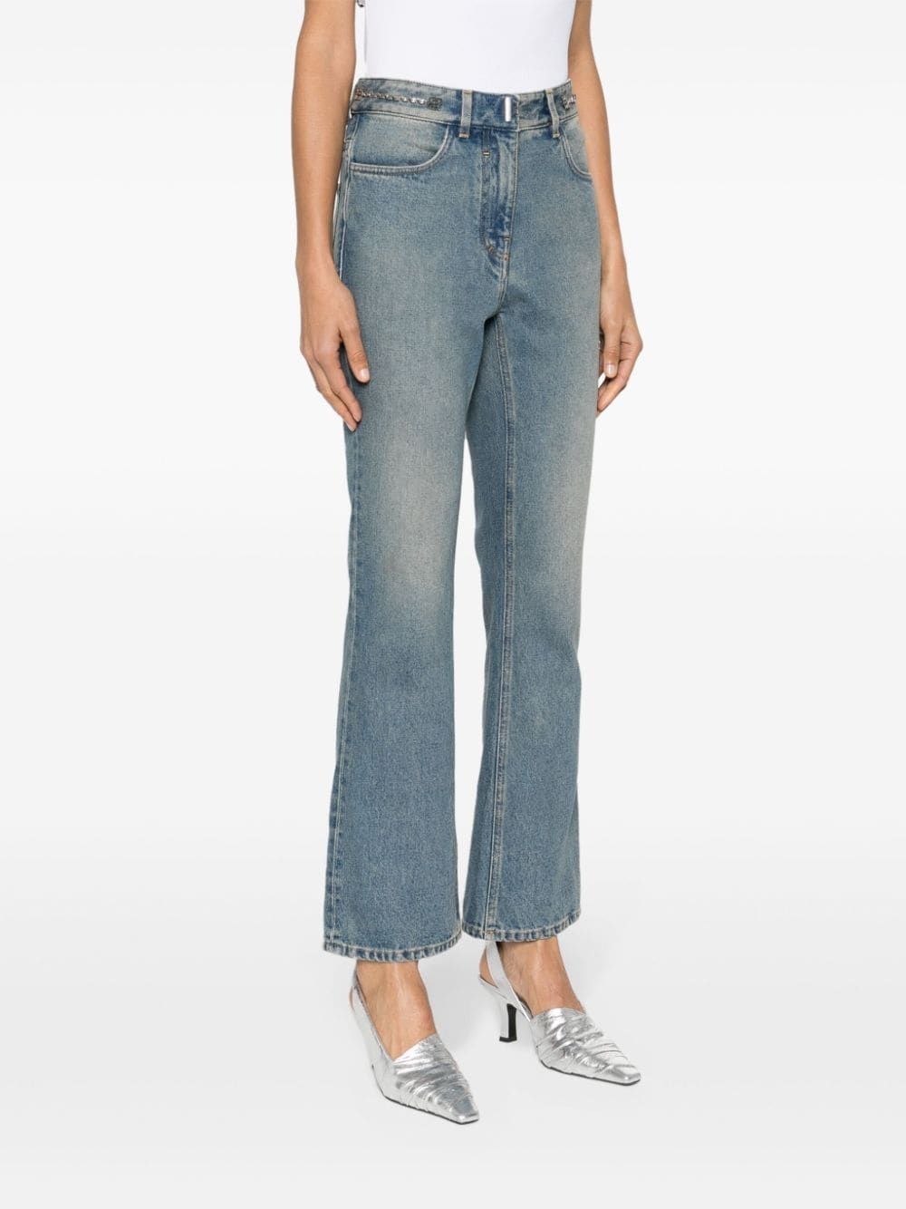 4G-motif straight-leg jeans - 3
