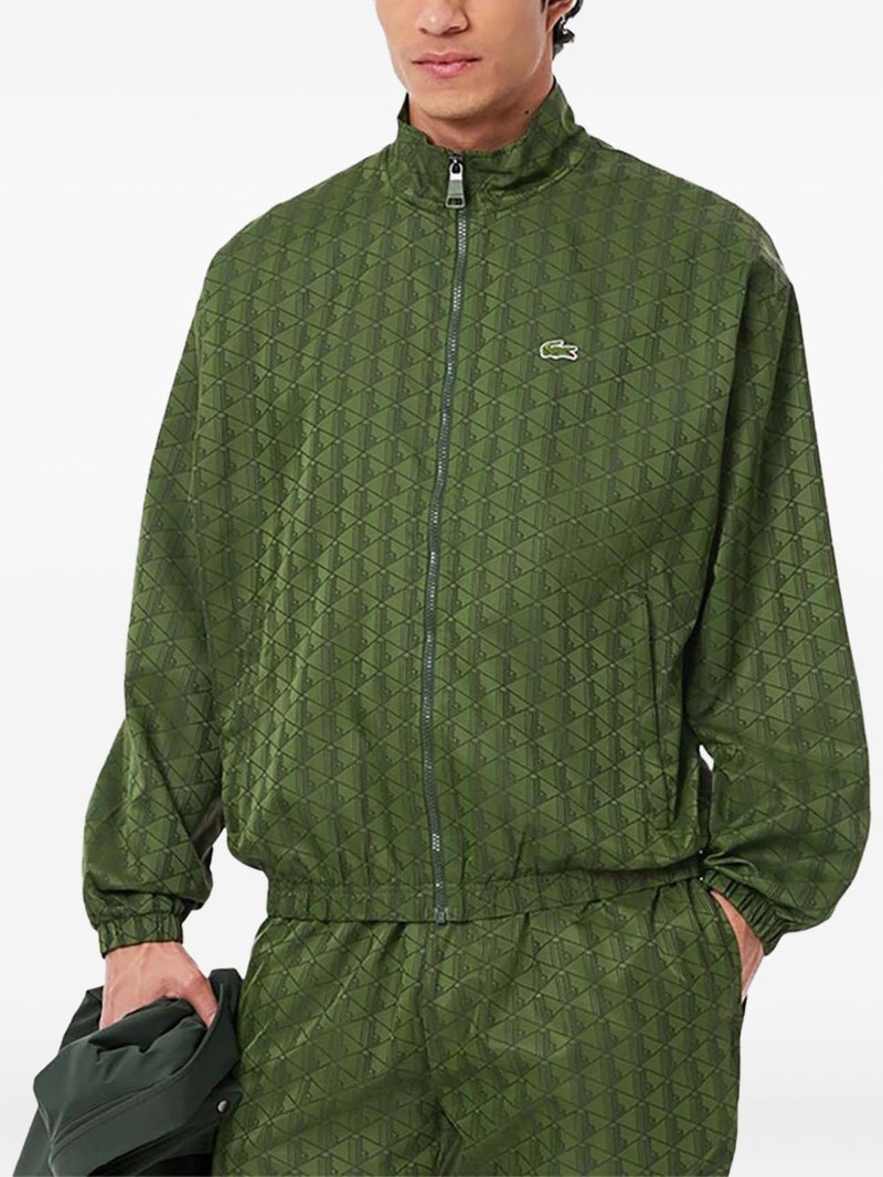 LACOSTE monogram pattern zip-up track jacket outlook