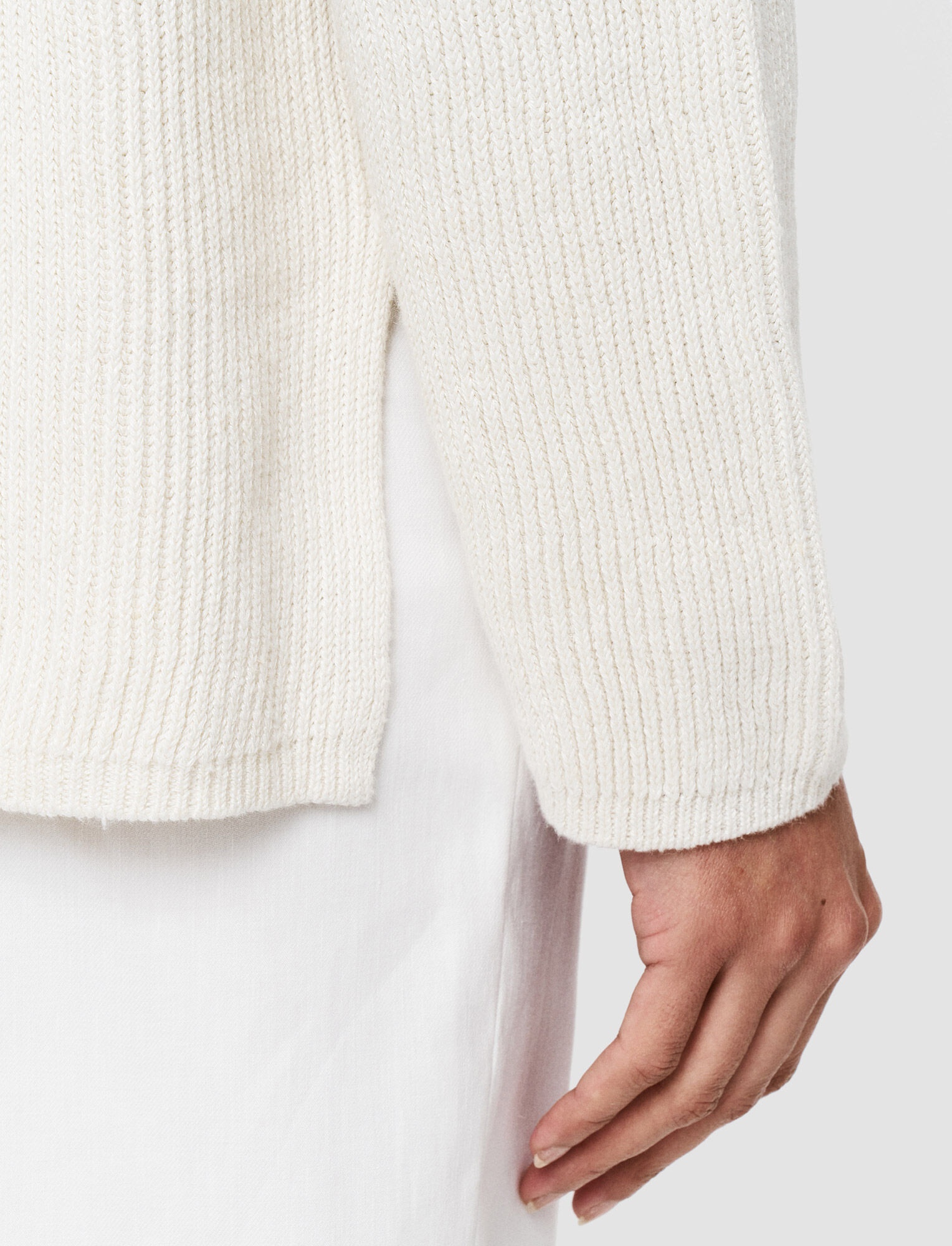 Linen Cotton Knitted Round Neck Jumper - 6