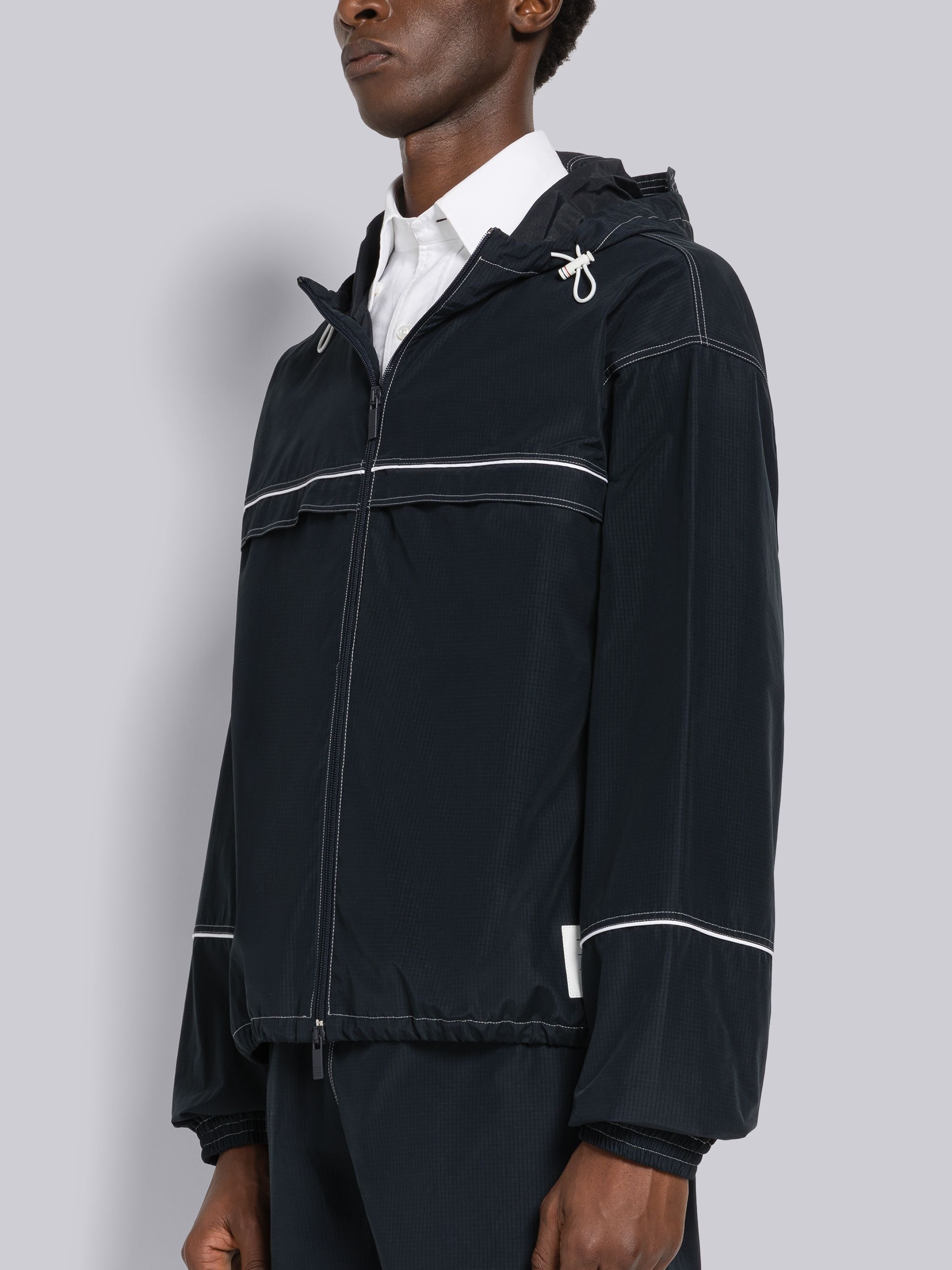 Ripstop Topstitch Oversized Track Jacket - 2