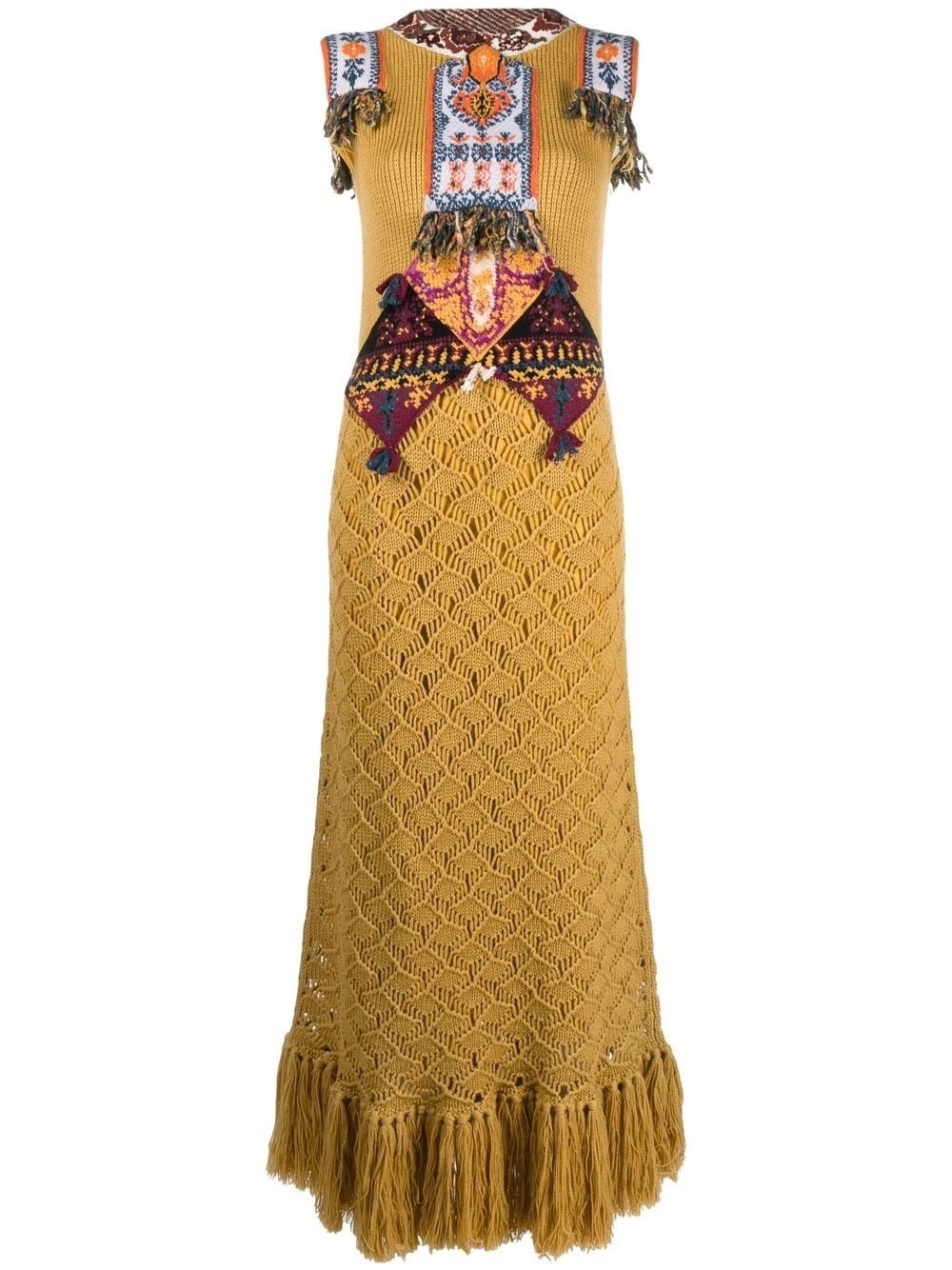 jacquard-appliquÃ©d maxi dress - 1