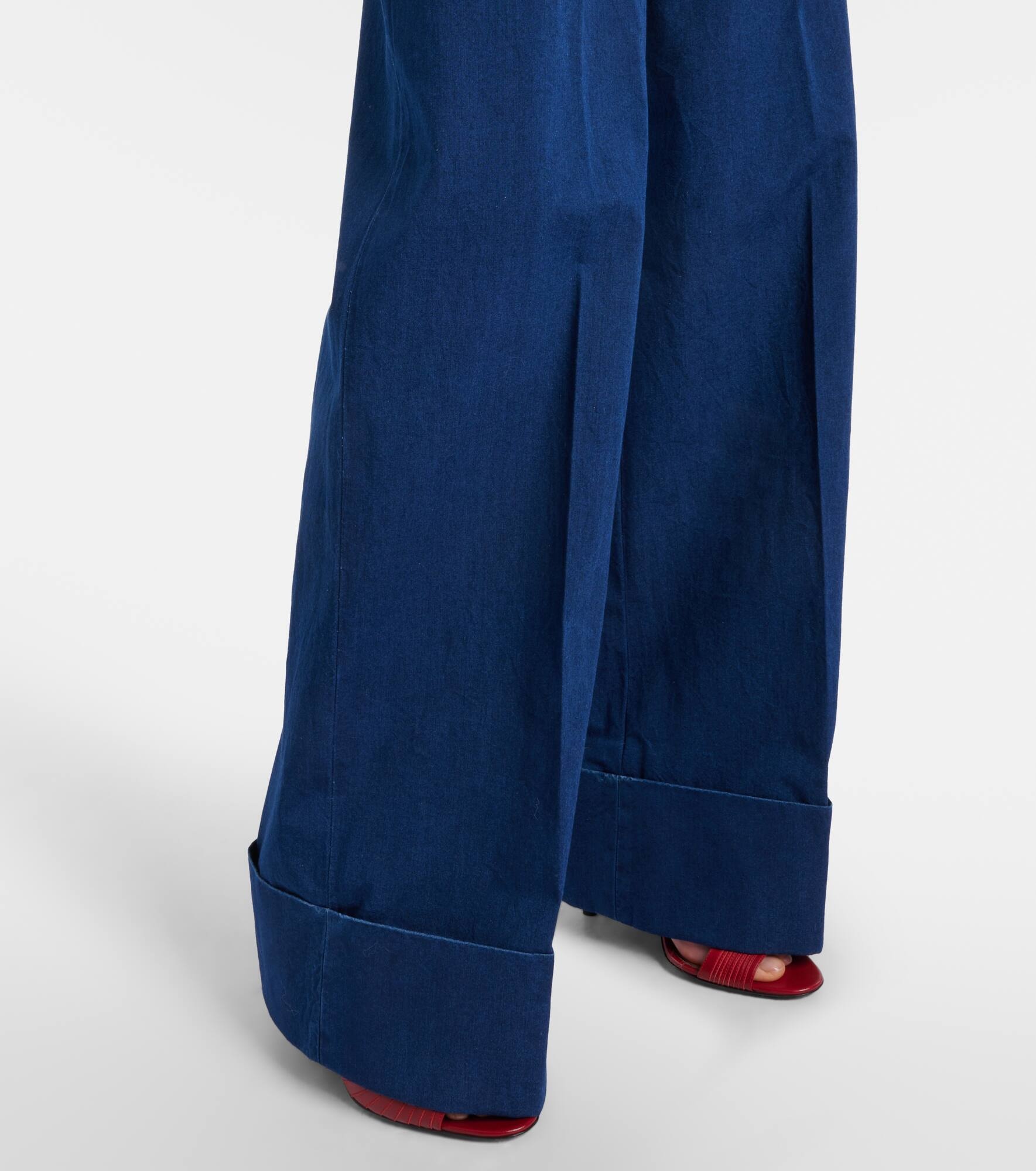 High-rise pleated wide-leg jeans - 5