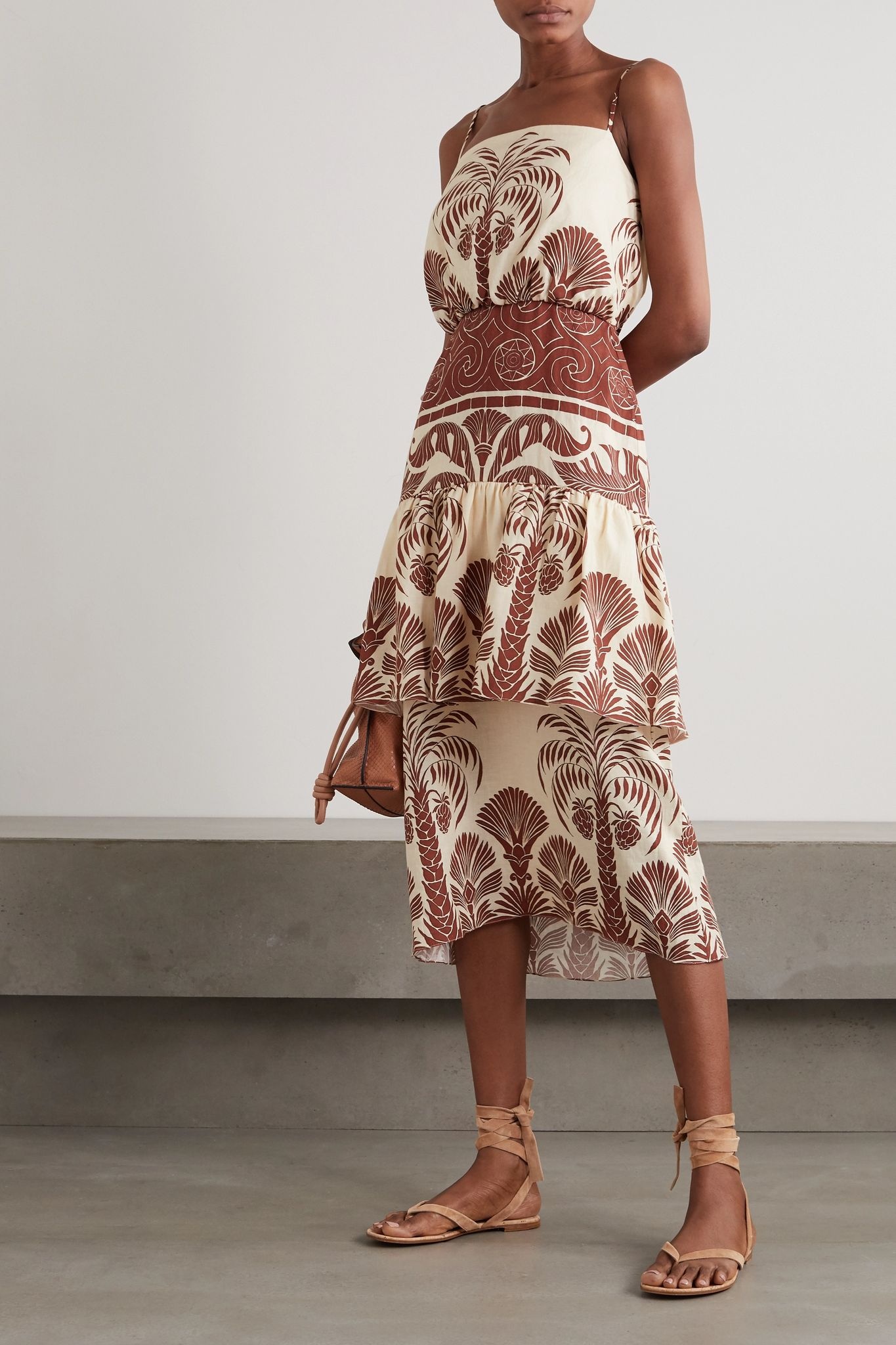 Journey Legacy tiered printed linen midi dress - 2