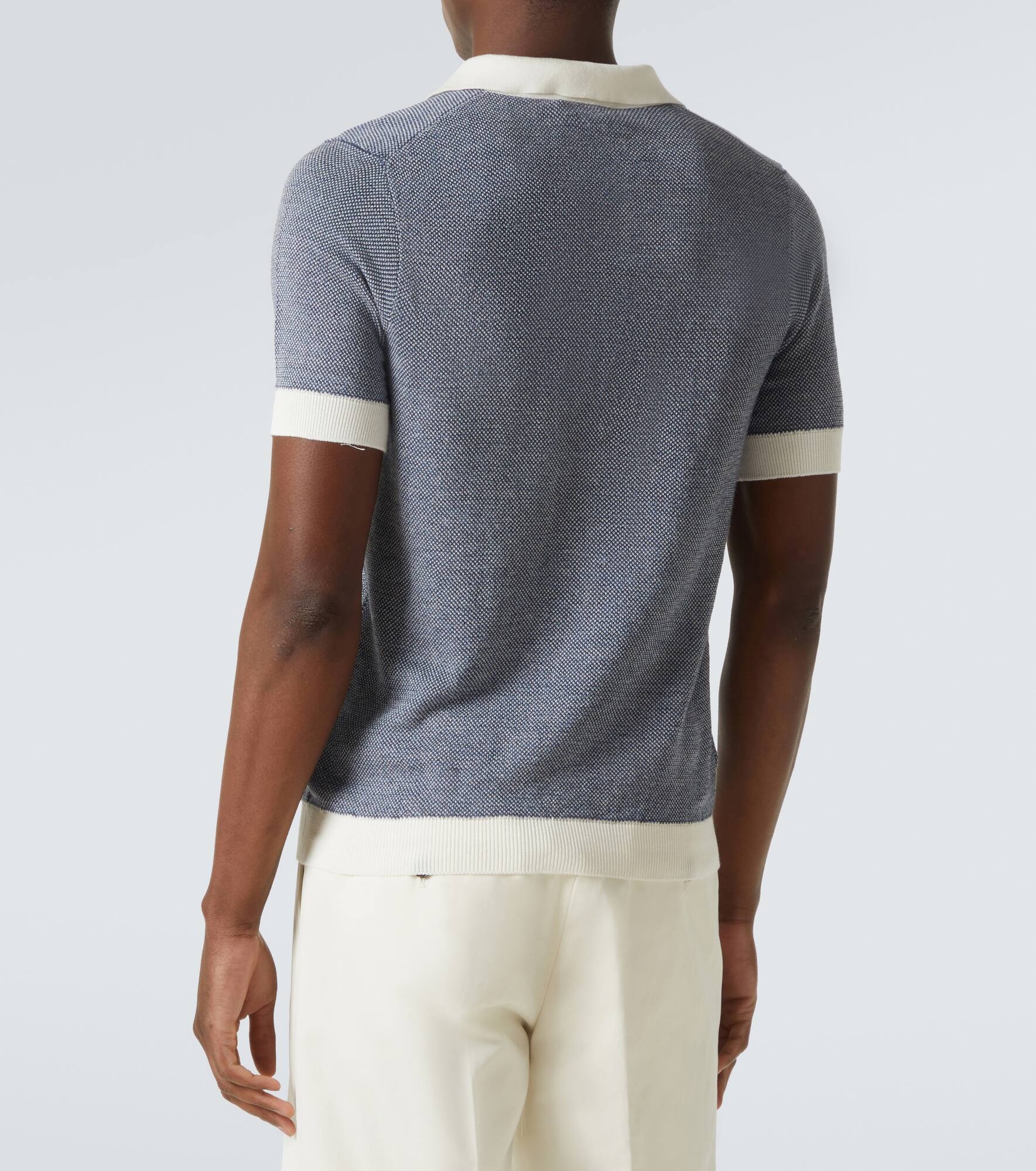 Cotton and linen polo shirt - 4