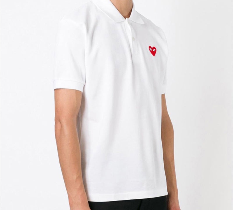 COMME des GARCONS PLAY Polo Red Emblem 'White' AZ-T006-051-5 - 2