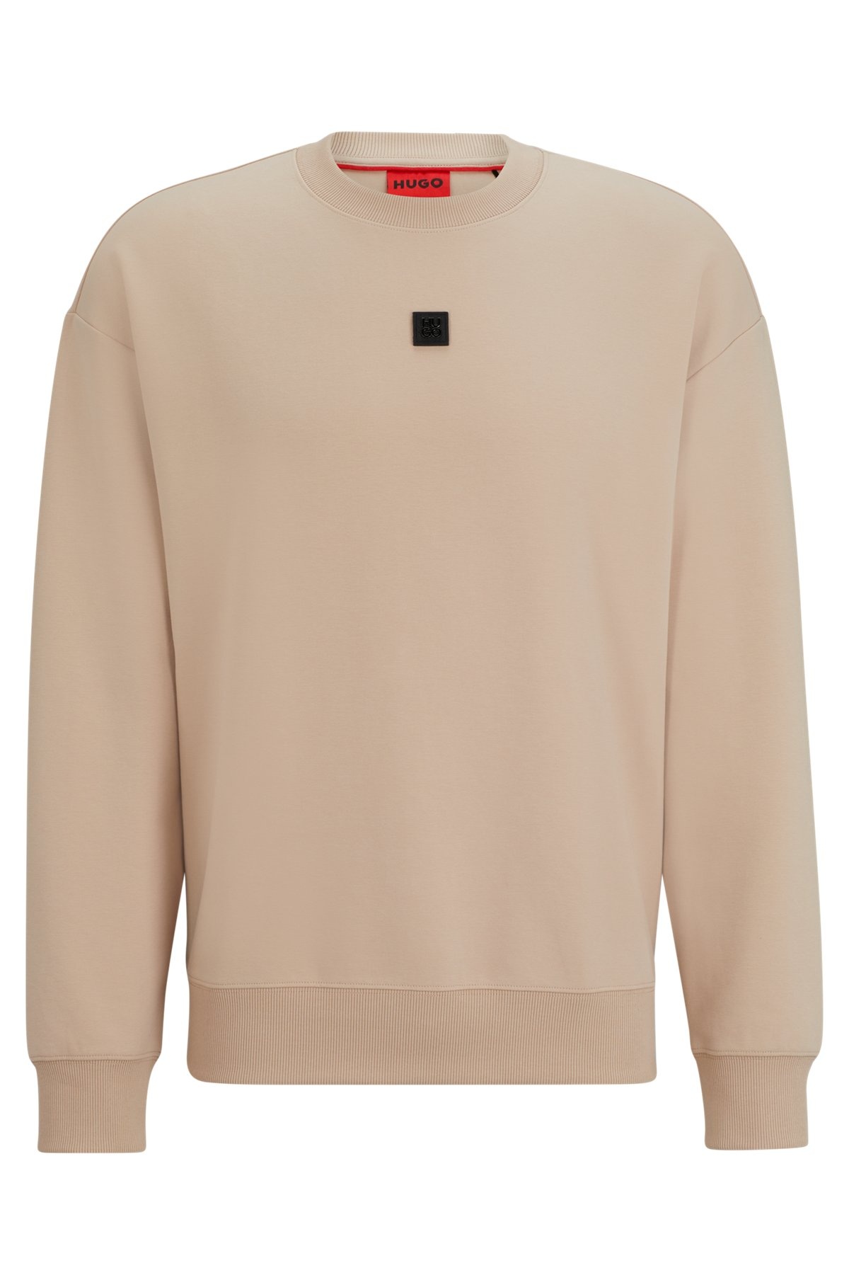 STRETCH-COTTON REGULAR-FIT SWEATSHIRT WITH STACKED LOGO - 1