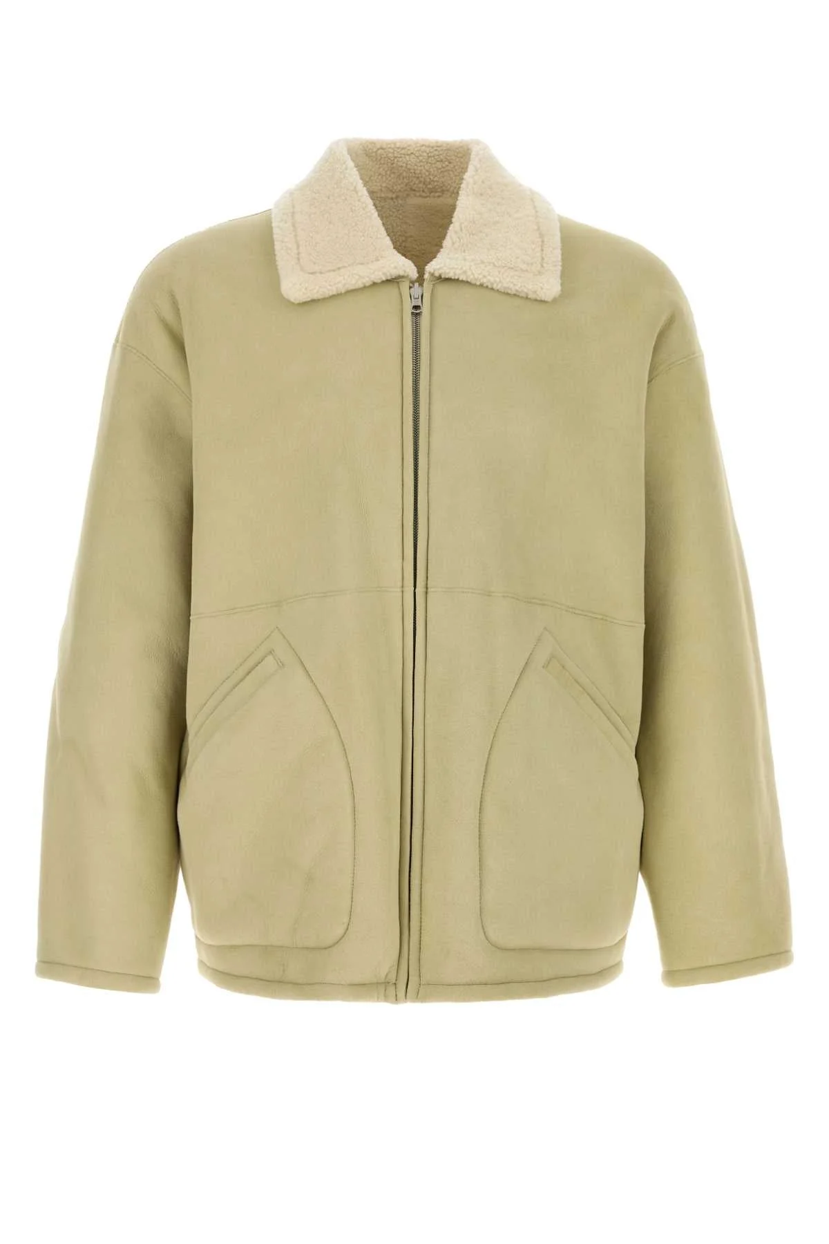 Auralee Men Mint Green Shearling Merino Jacket - 1