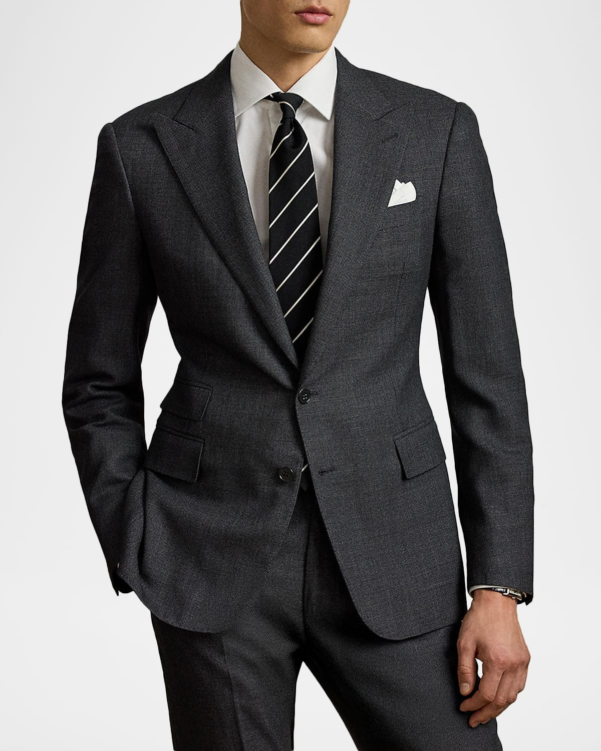 Men's Gregory Wool and Cashmere Birdseye Suit - 5