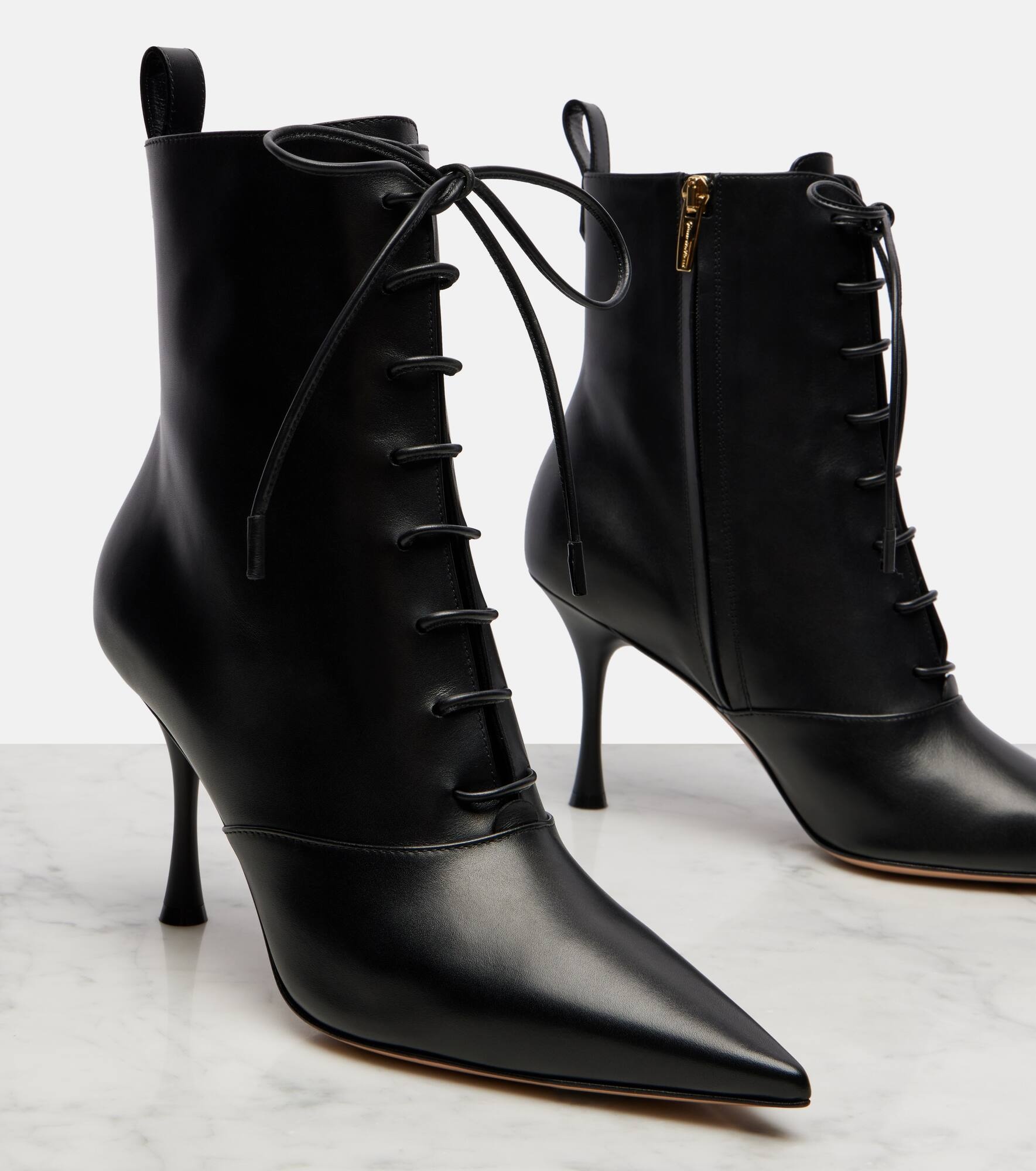 Leather lace-up boots - 5