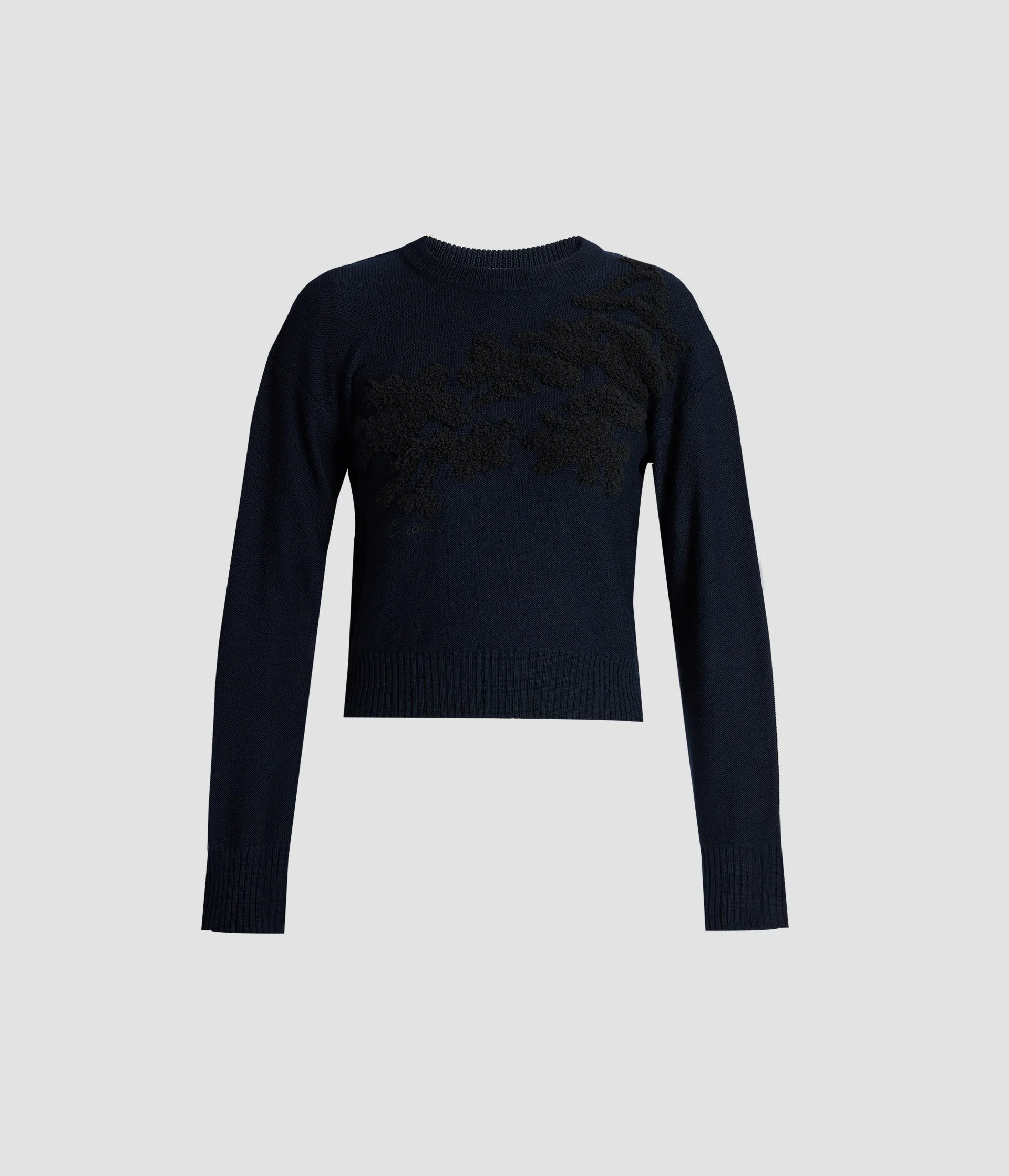 FINE MERINO WOOL FLORAL JUMPER - 1