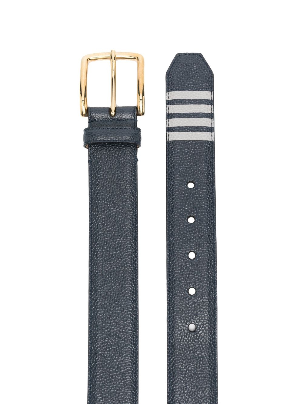4-Bar stripe pebbled leather belt - 2