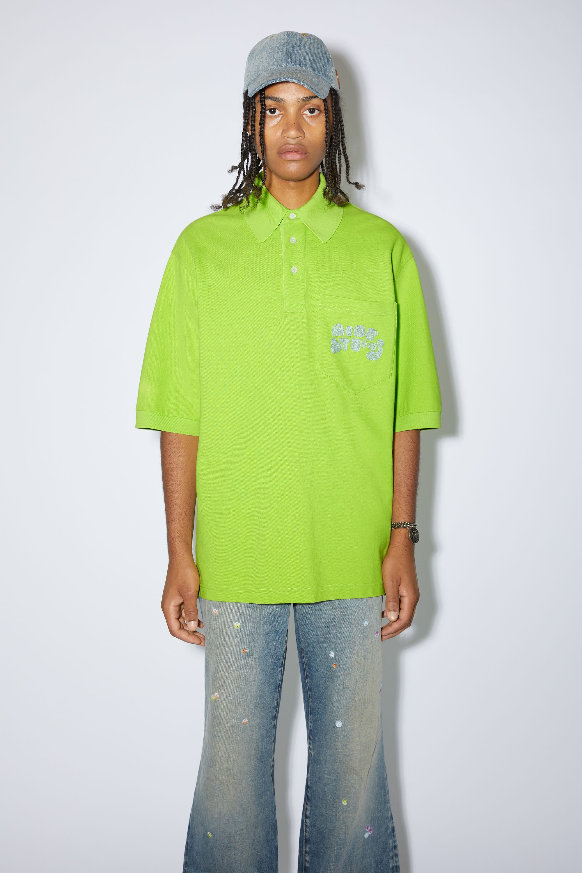 Logo polo t-shirt - Lime green - 2