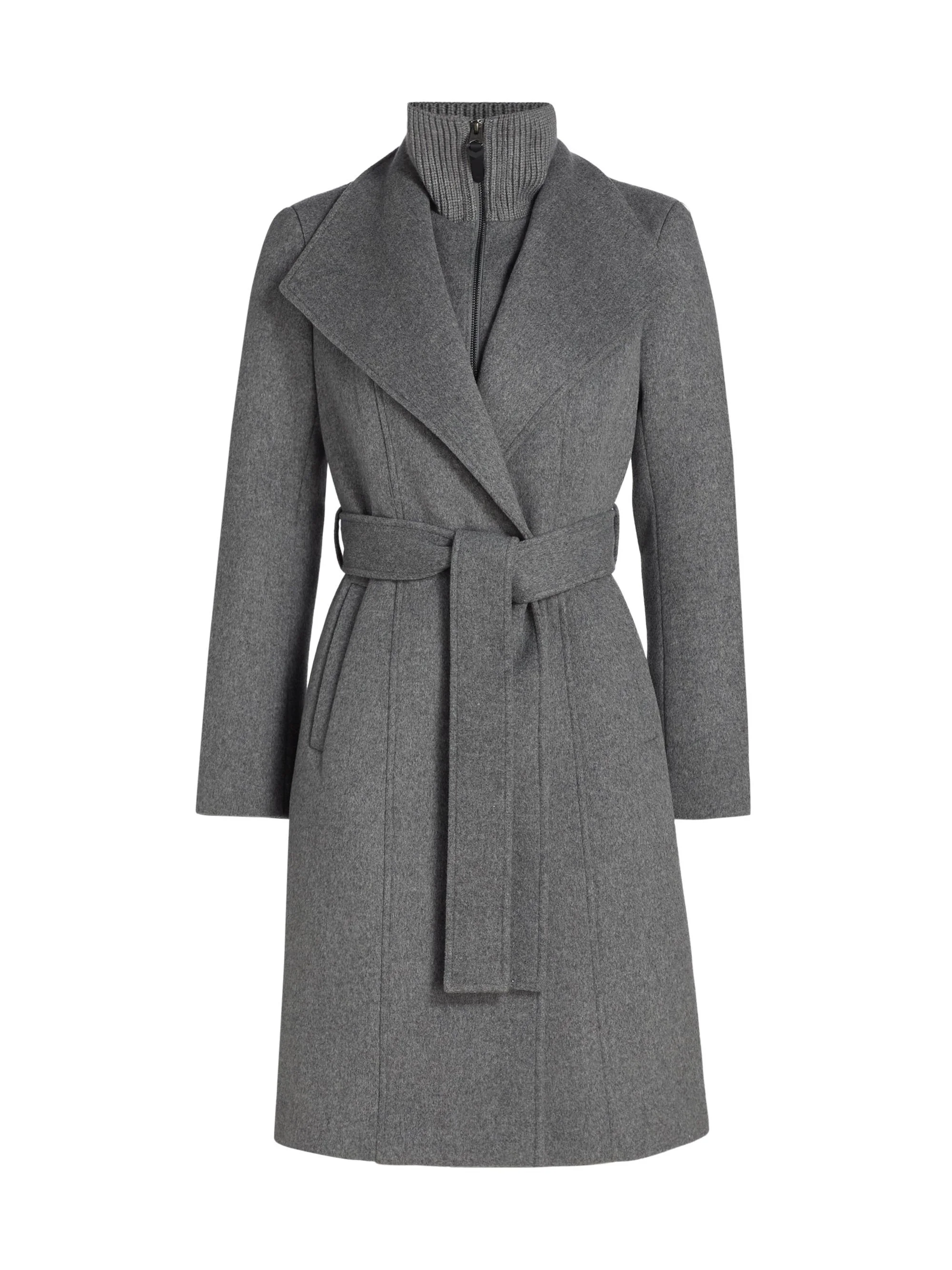 Women's Norita Belted Wool Coat - Carbon Multi - 1
