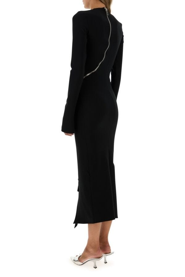 Black stretch polyester dress - 4