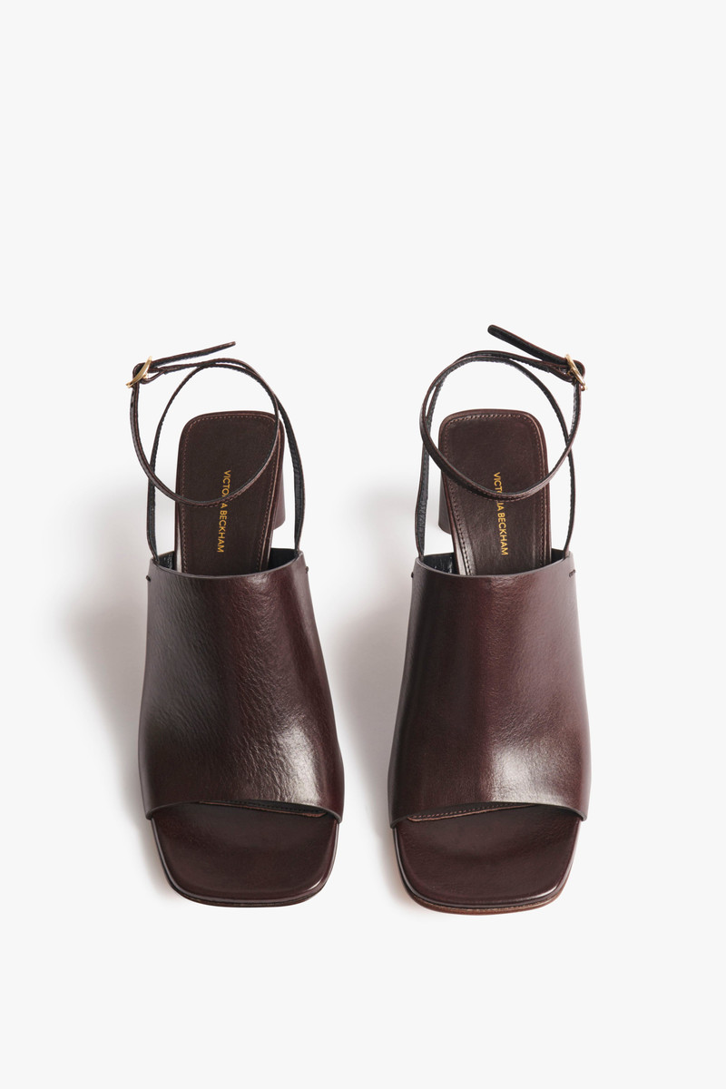 Victoria Beckham Alina Sandal in Dark Brown outlook