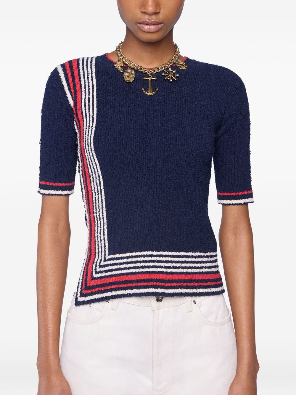 striped knitted top - 2