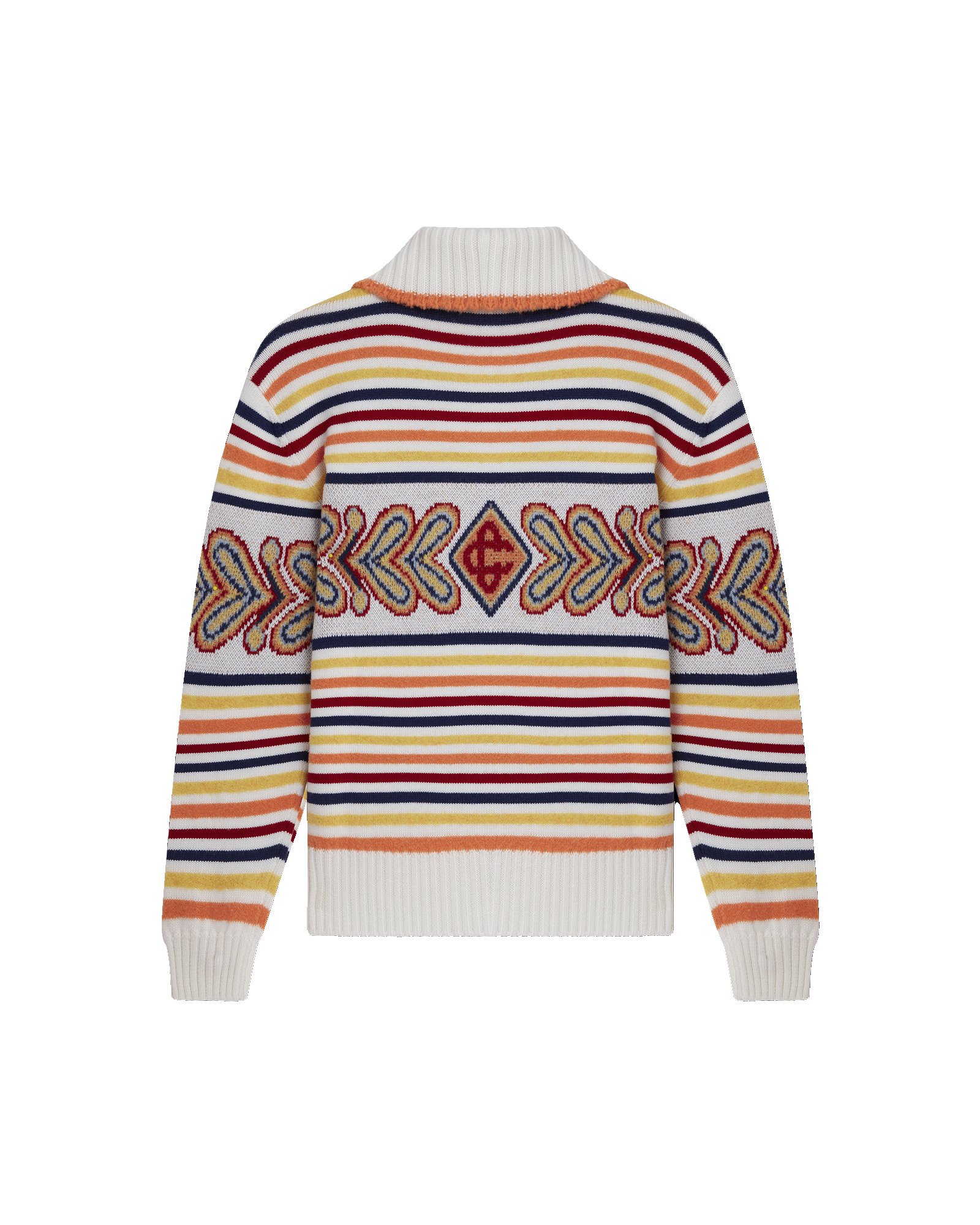 Multicolour Zip Up Diamond Jumper - 2