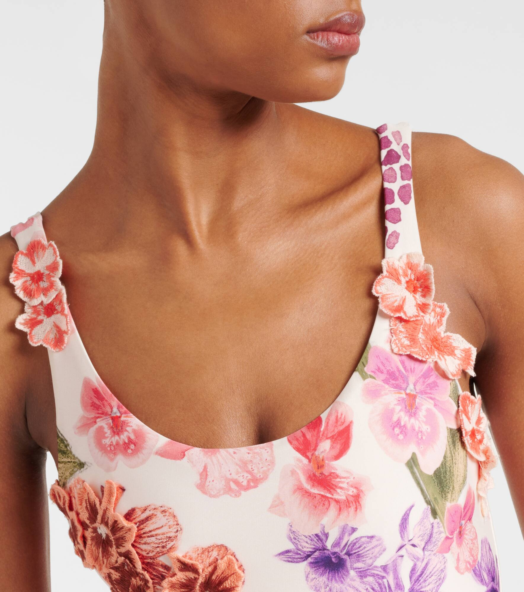 Floral-appliqué swimsuit - 4