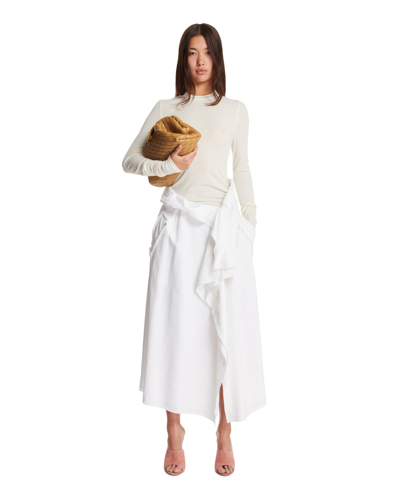 Carven White Draped Skirt outlook
