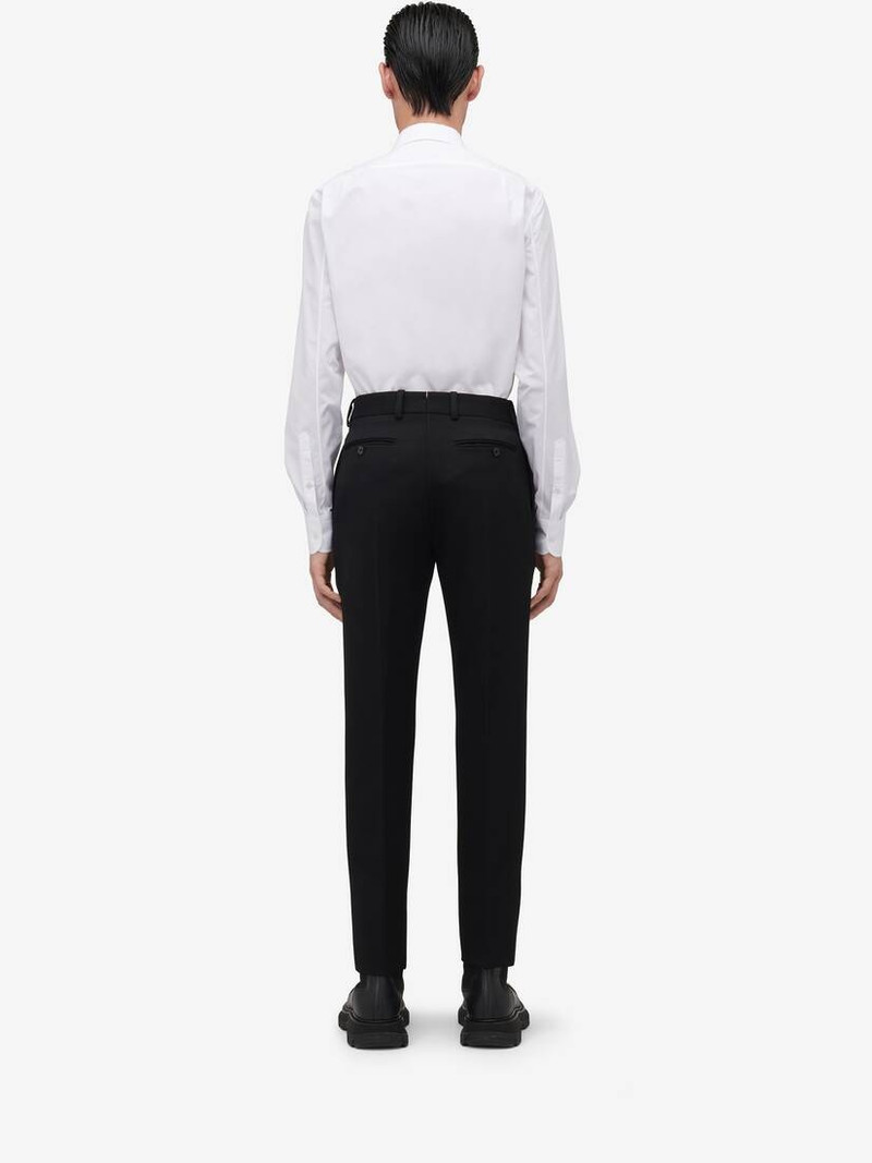 Men's Embroidered Collar Shirt in Optic White 4