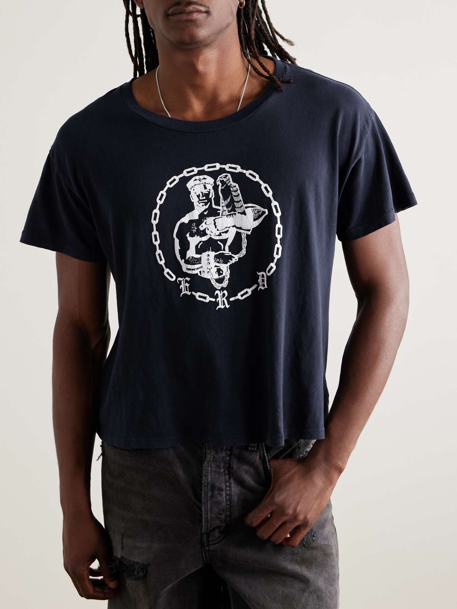 Chain Logo-Print Cotton-Jersey T-Shirt - 3