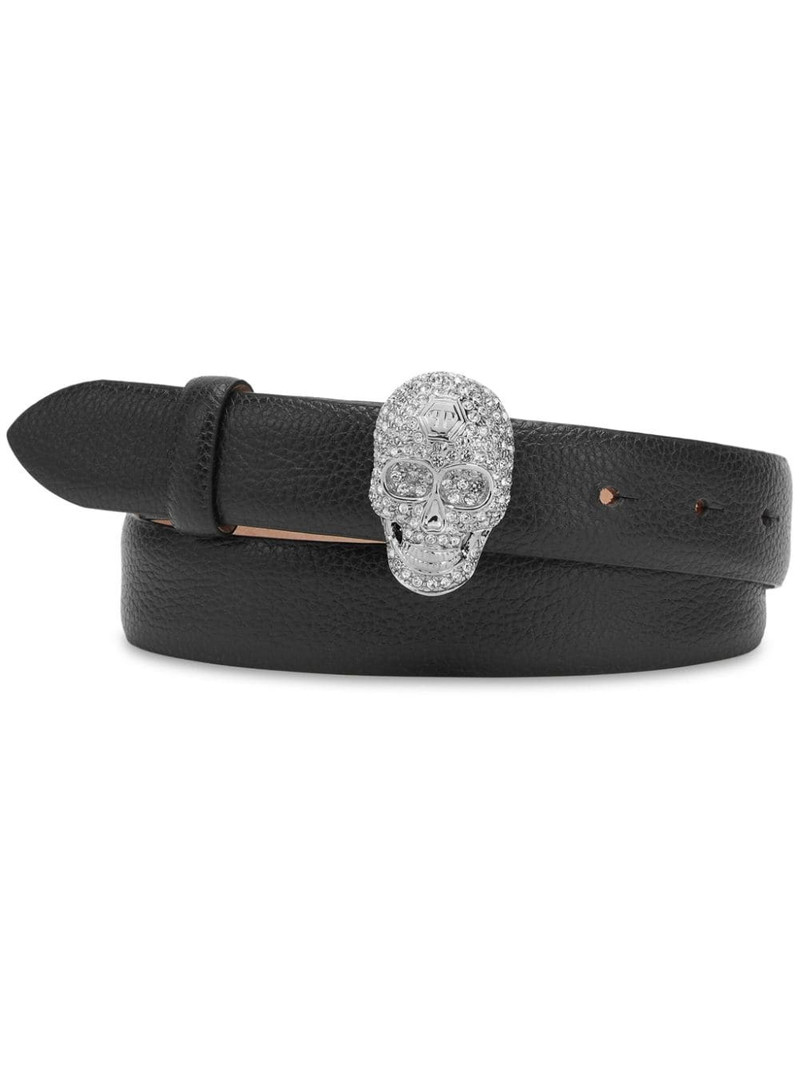 Skull leather belt 1